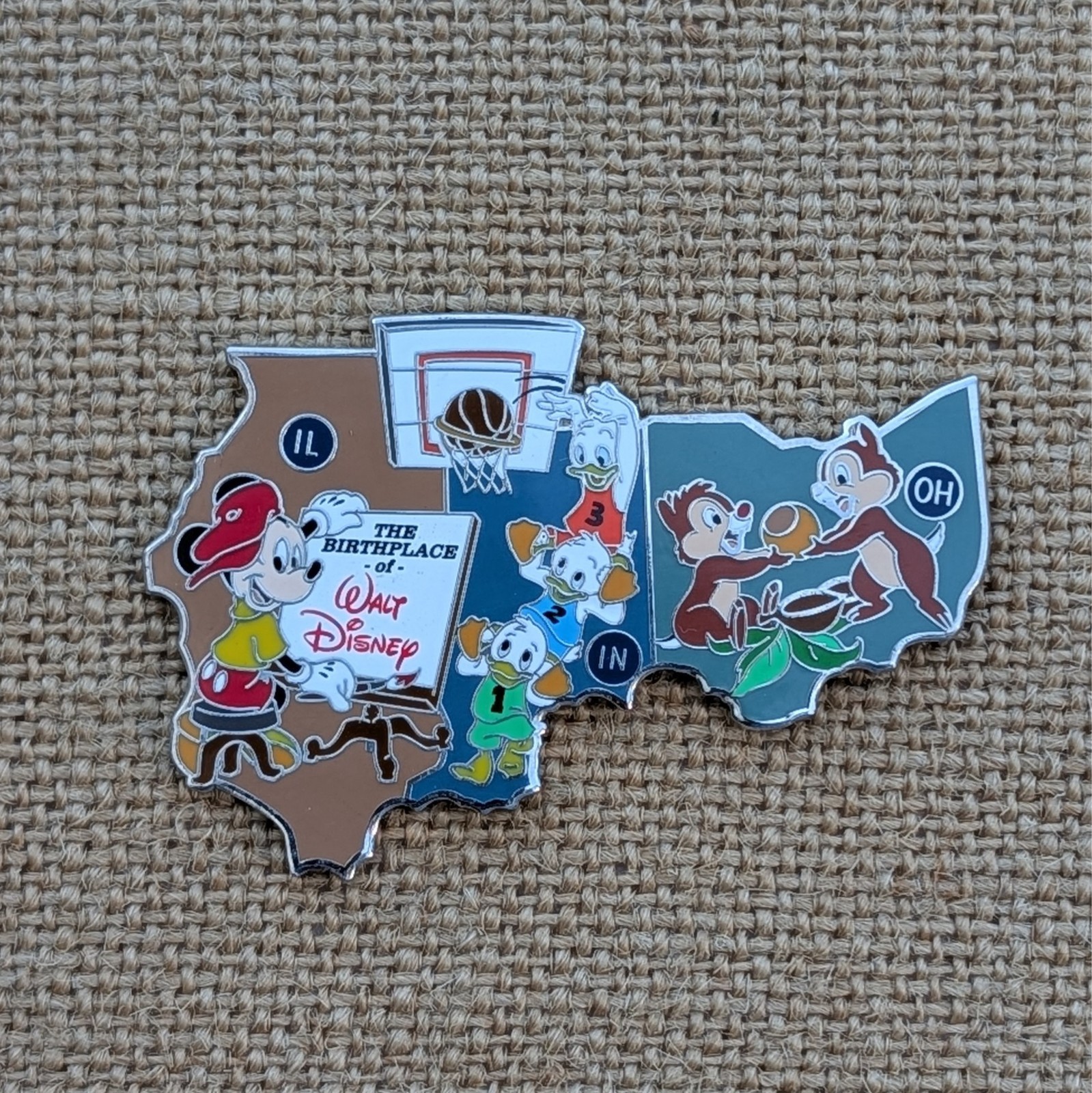 Mickey Mouse Illinois Indiana Ohio Pin 2018 Disney American Adventure Mystery LR