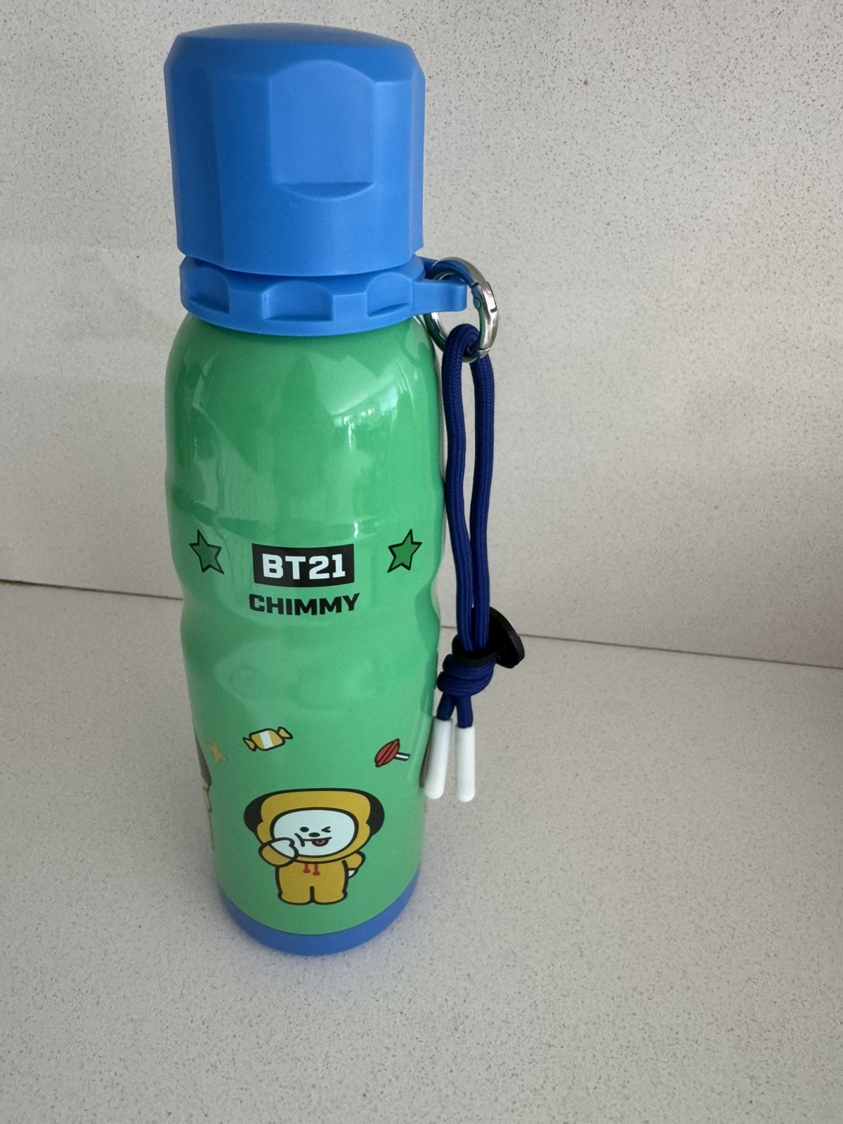 NEW Miniso BTS BT21 Chimmy Water Bottle w/ Straw & Charm NEW Miniso BTS BT21 Chimmy Water Bottle w/ Straw & Charm
