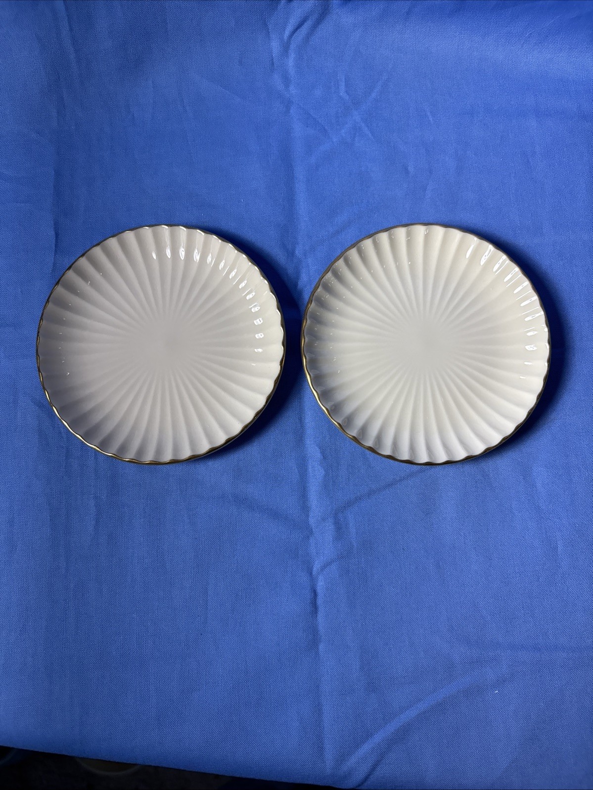 Pair Of Lenox Vintage Gold Rimmed Butter Plates