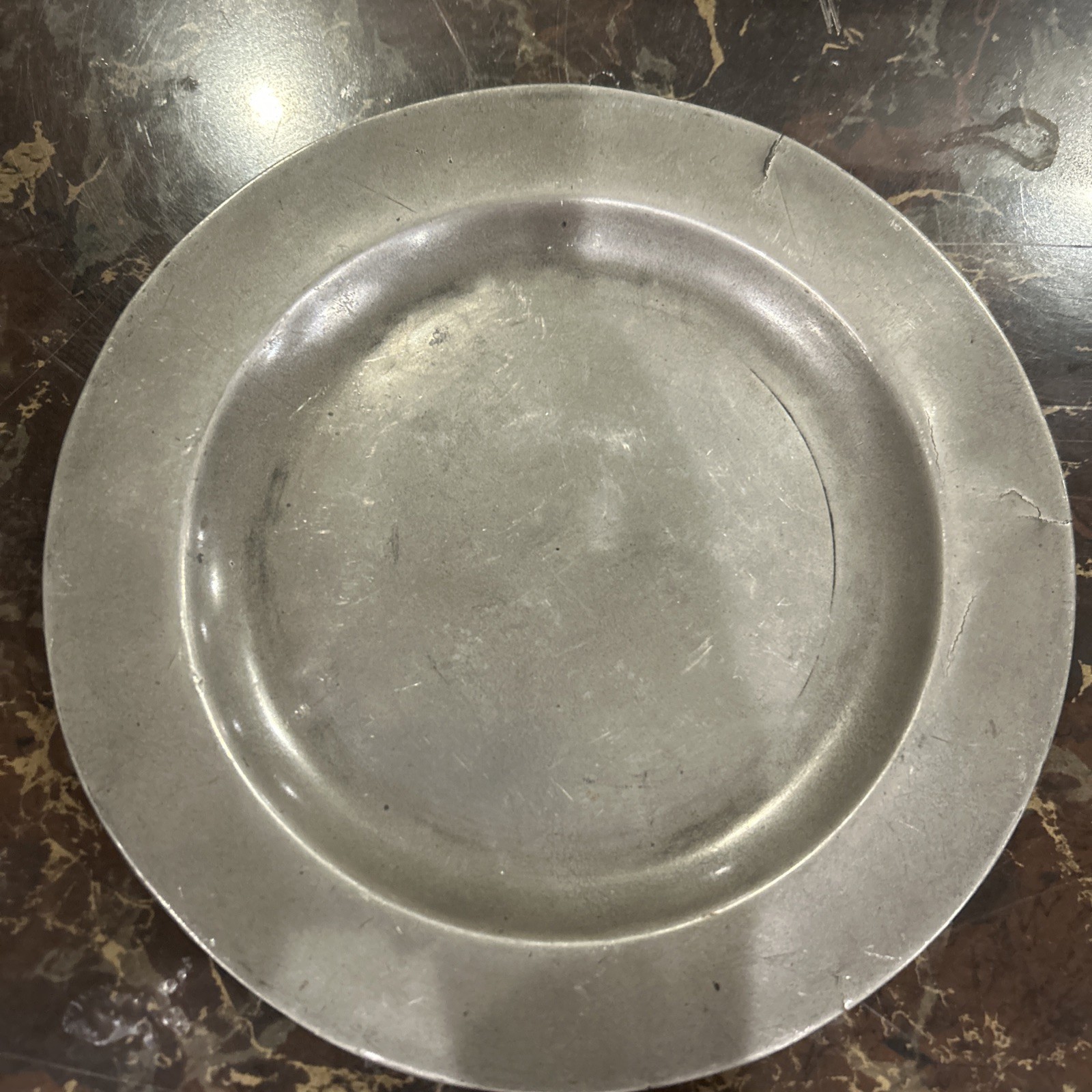 Antique 18thC English Pewter Plate 9 Antique 18thC English Pewter Plate 9