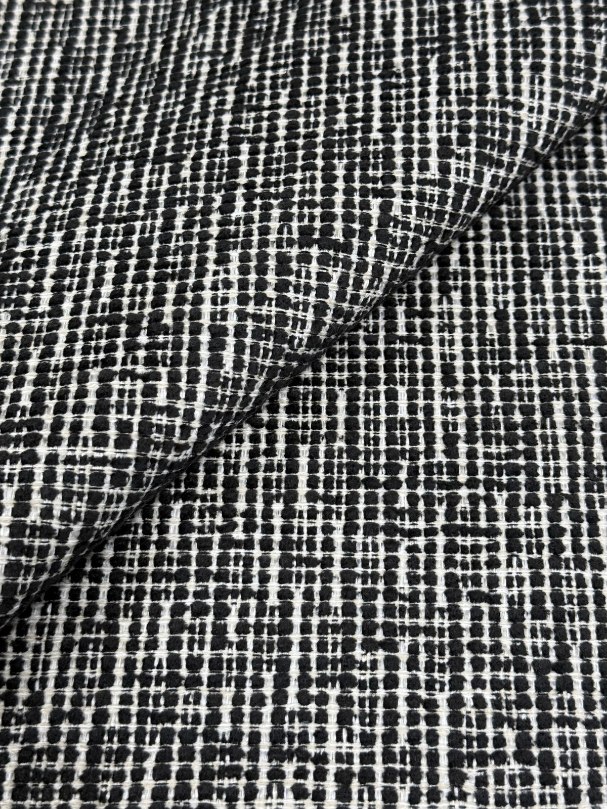 5.25 yards Kravet 35968.81 Black/White Textured Crypton Performance Fabric - AS