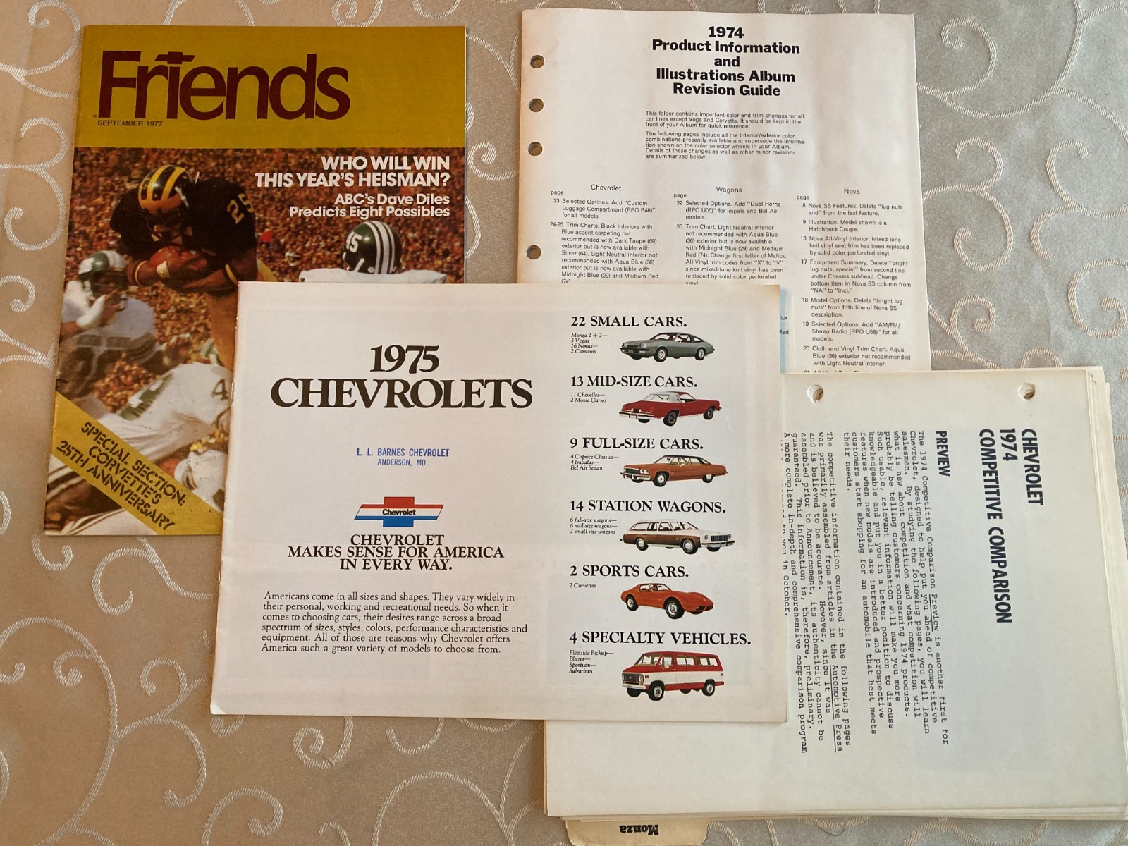 1974-77 Chevrolet Dealer Literature Lot 1975 Chevy Brochure 1974 Info Guides 1974-77 Chevrolet Dealer Literature Lot 1975 Chevy Brochure 1974 Info Guides