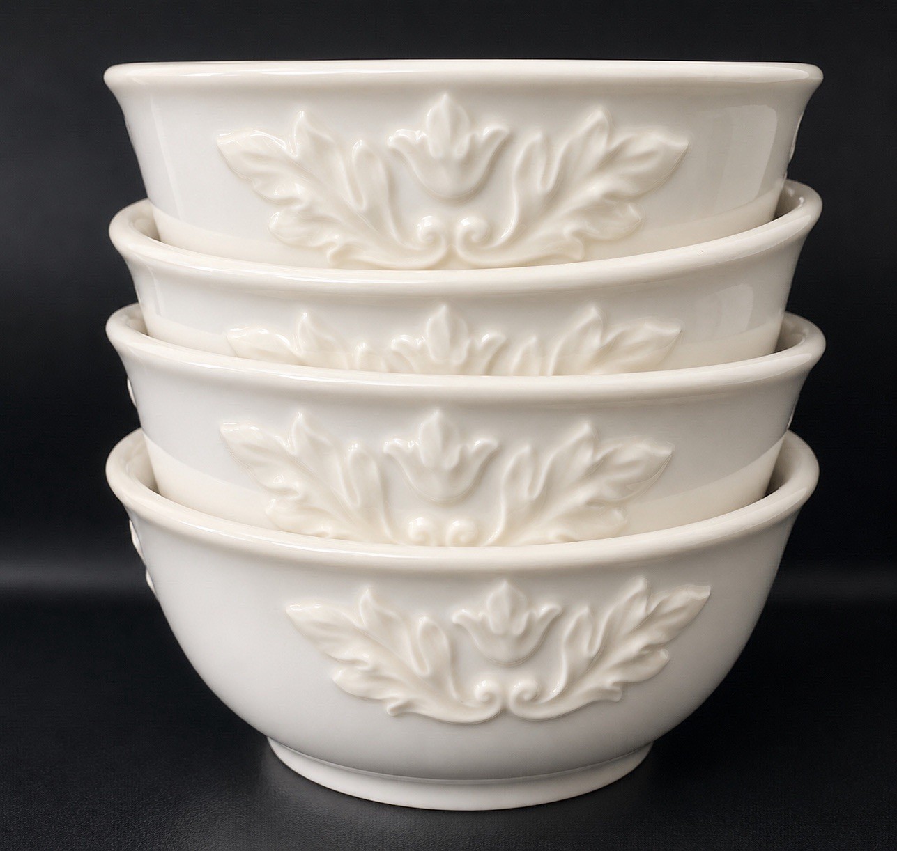 Lenox Butler’s Pantry Set of 4 Dessert Bowls New Old Stock Original Box 5” Ivory