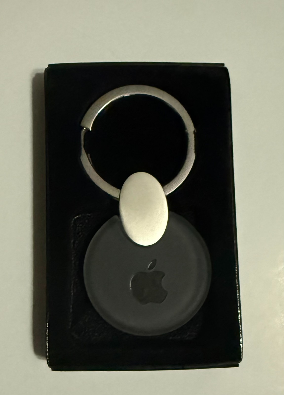 RARE NEW IN BOX Apple Macintosh key charm frosted glass design w/ metal keyring
