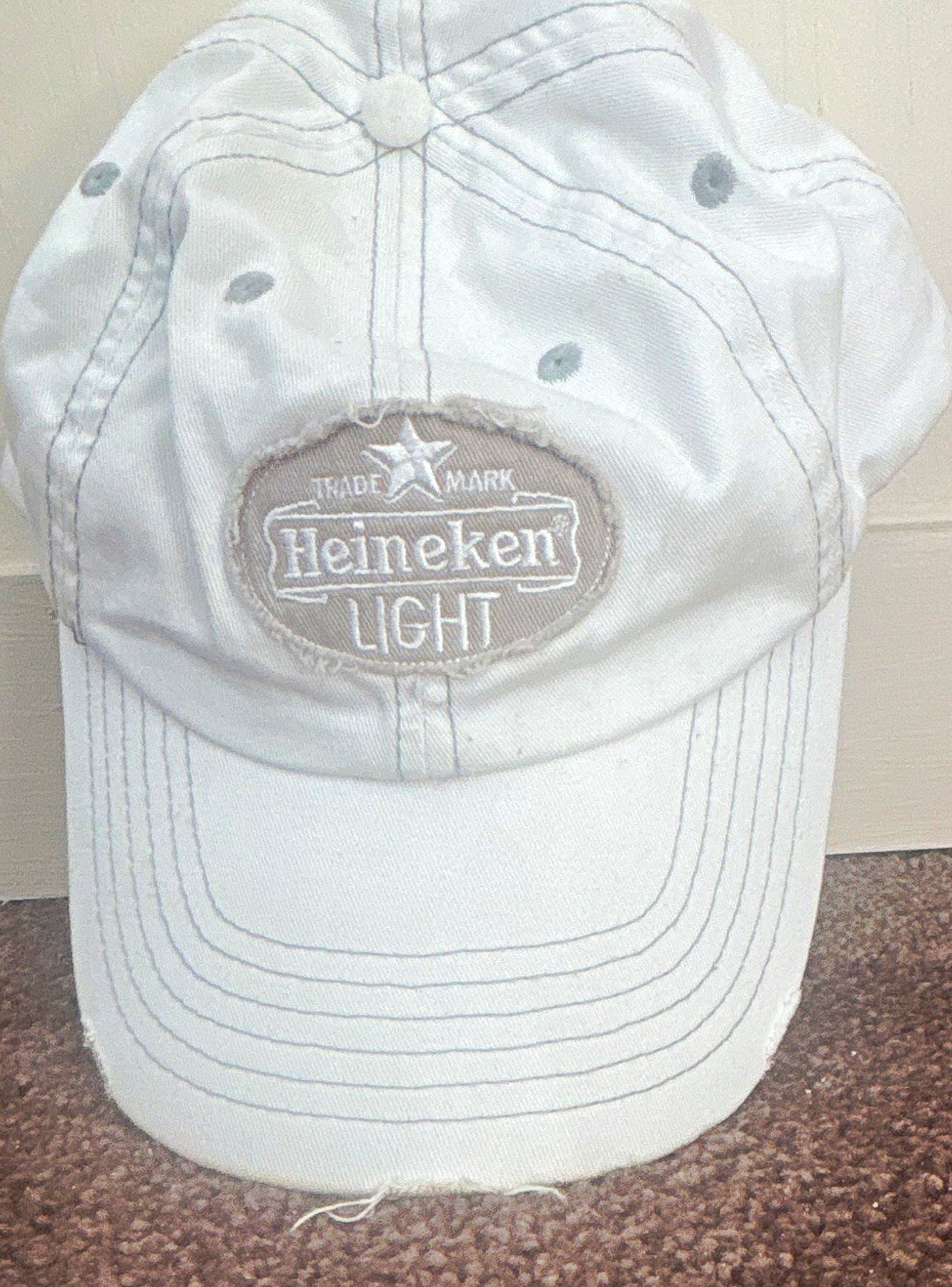 Heineken Light White Adjustable Baseball Cap Hat Breweriana Theme