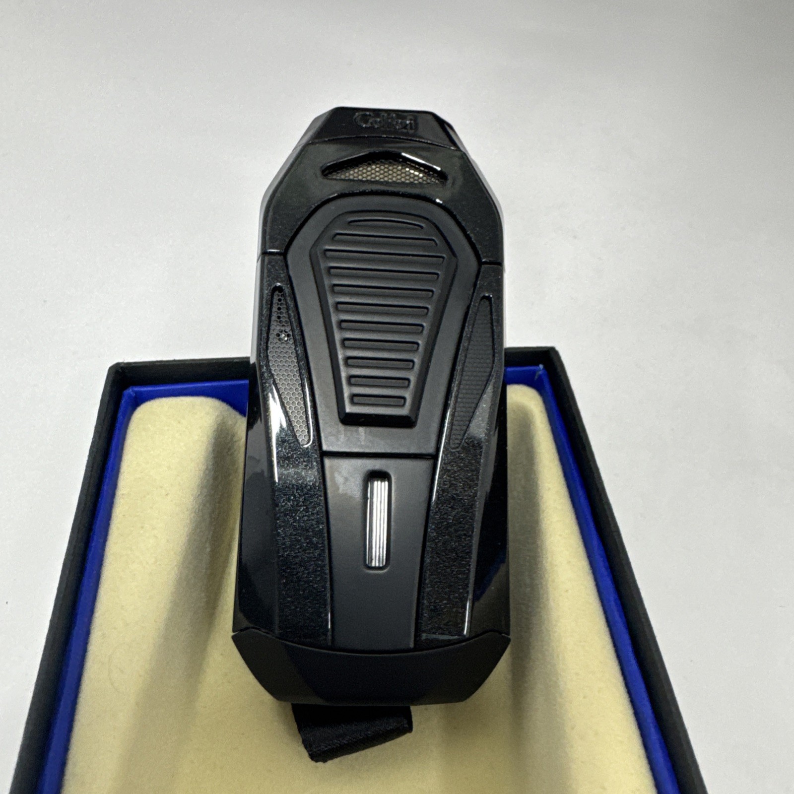 Colibri Boss Triple Jet Flame Cigar Lighter and Straight Cutter - Black - New