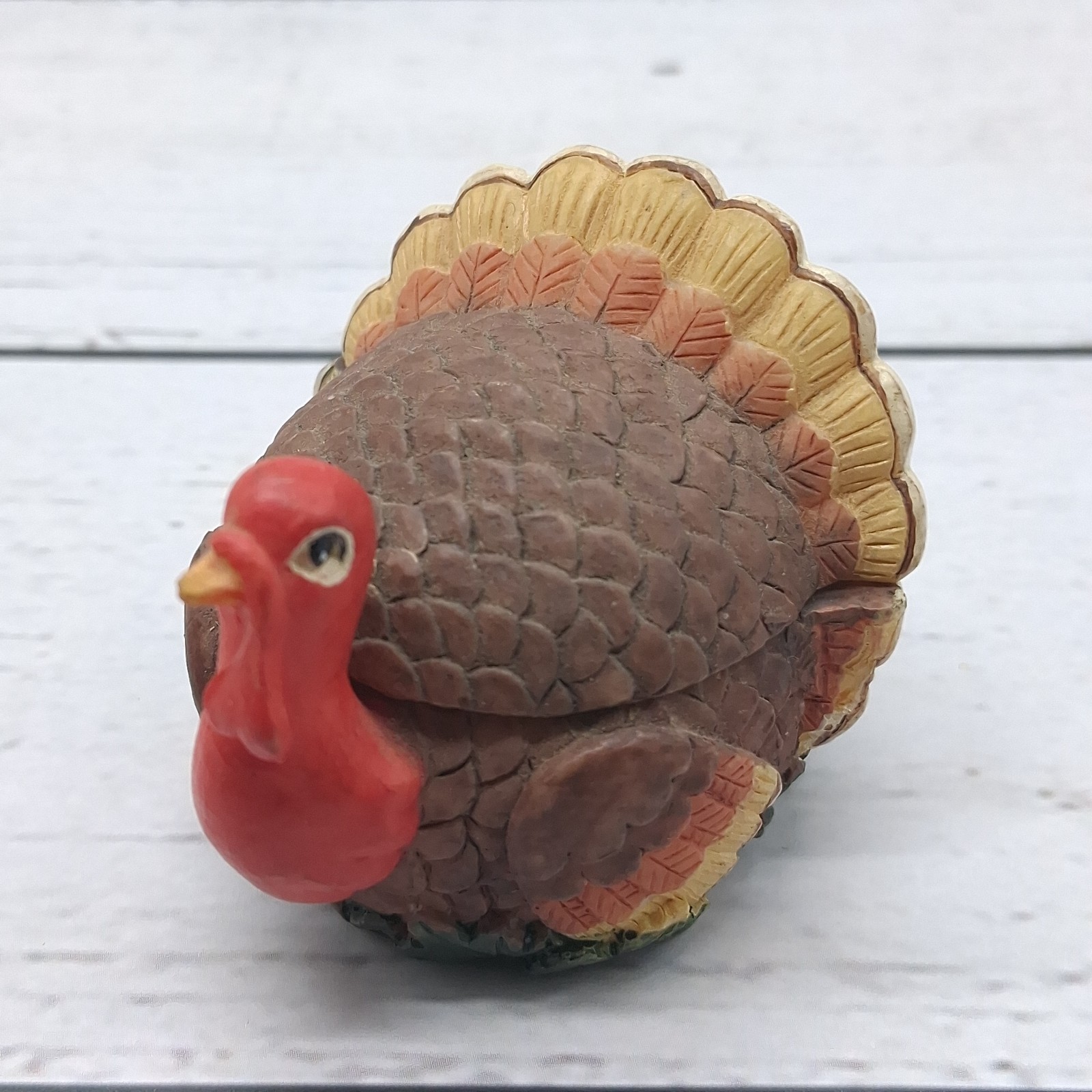 Vintage Miniature Ceramic Turkey Trinket Dish Small 2 Vintage Miniature Ceramic Turkey Trinket Dish Small 2