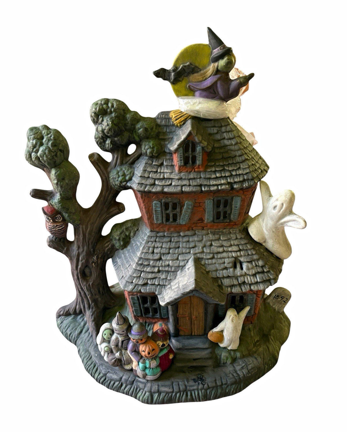 Vintage 80s Glenview Mold Halloween Haunted House Hand Painted Ceramic