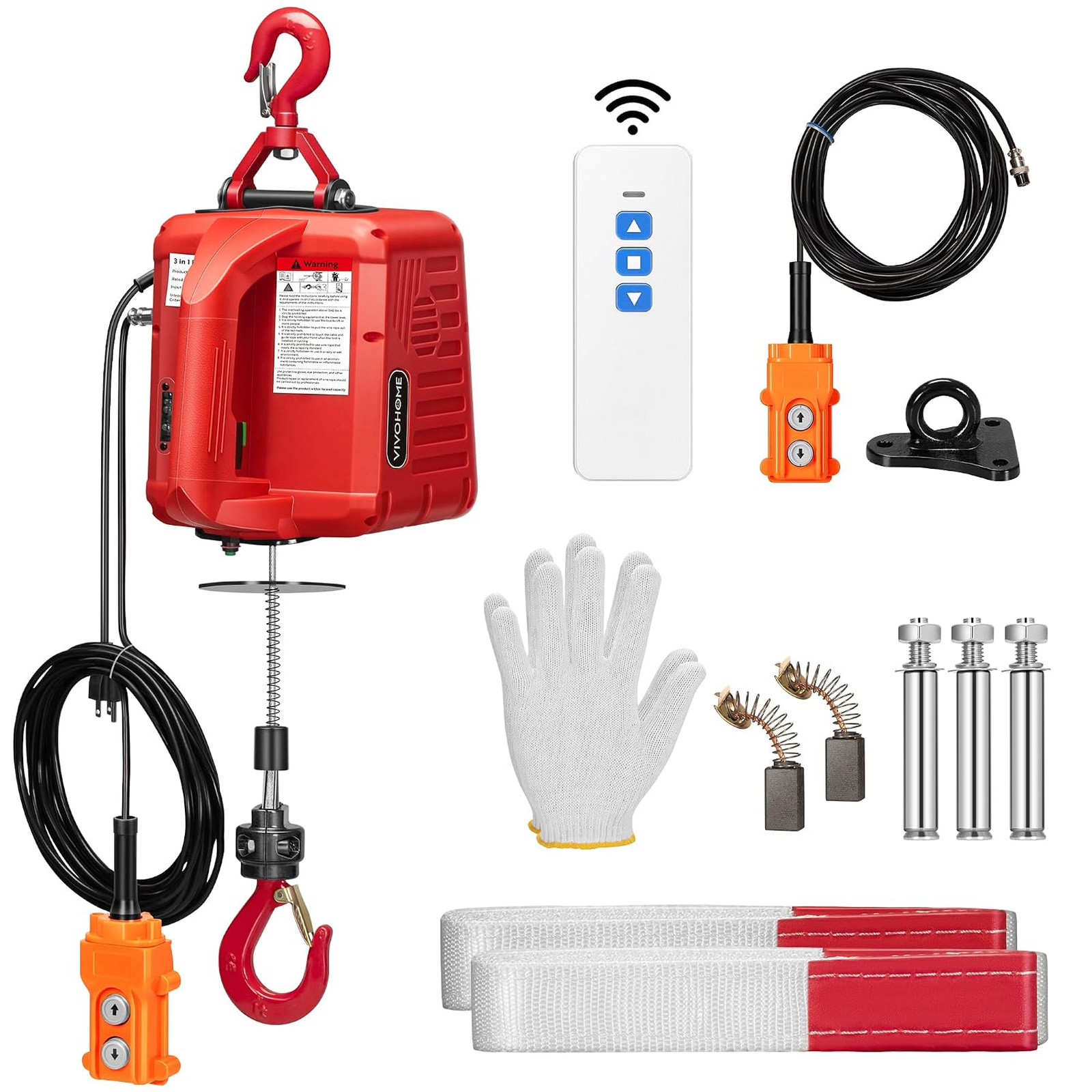 3in1 Electric Hoist Winch 1100lbs, 40ft Lifting Height for Towing 3in1 Electric Hoist Winch 1100lbs, 40ft Lifting Height for Towing