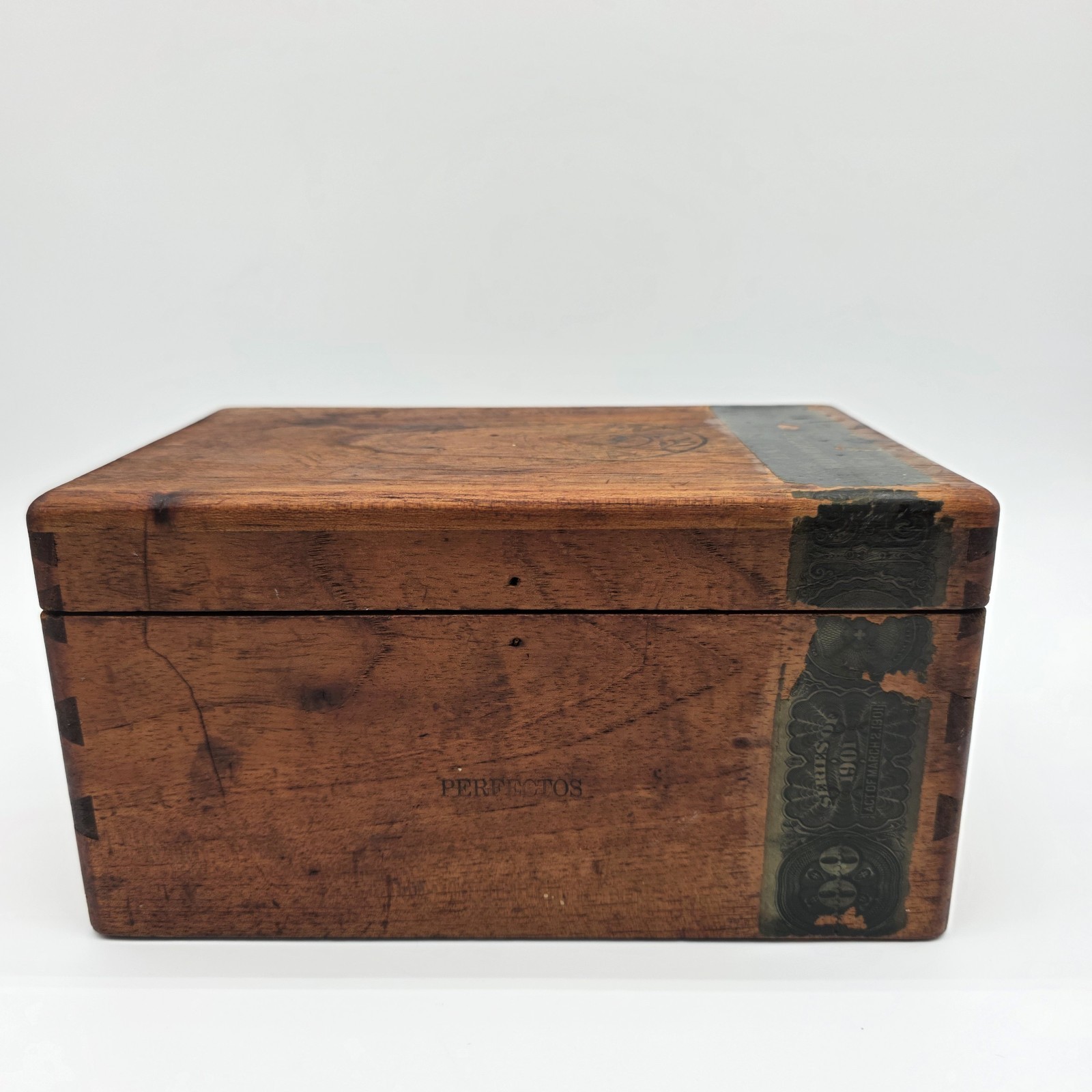 Antique Habana Cigar Box La Carolina 100 Count US Tax Stamp Native Cedar