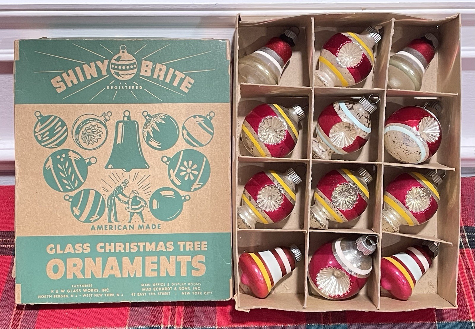 Vtg Shiny Brite Christmas Glass Ornaments Variety 2.5\