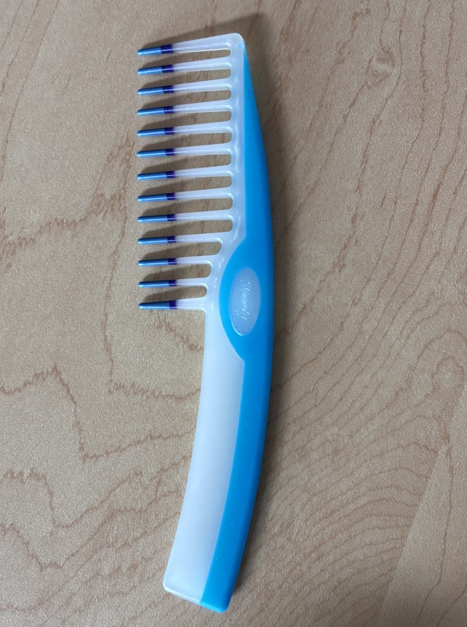 Vintage Goody Wide Tooth Detangle Hair Super Comb Handle Color Dip Blue White