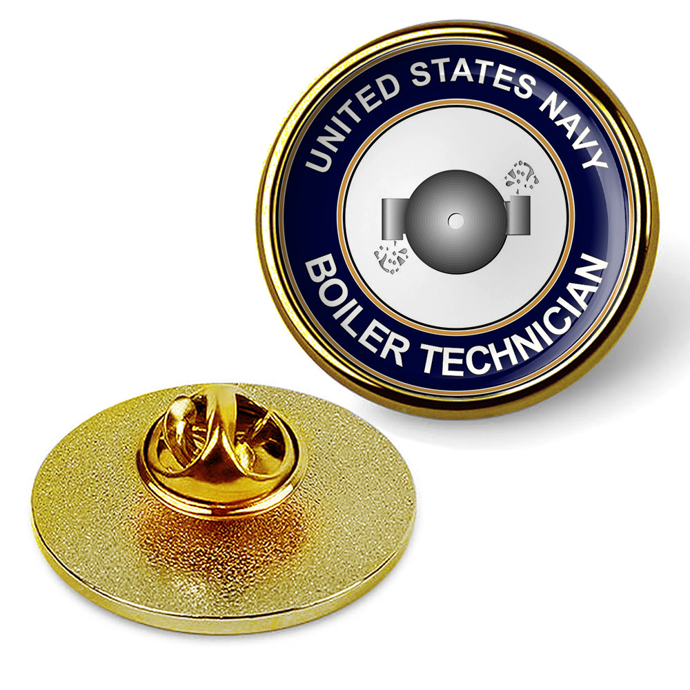 U.S. Navy Boiler Technician Tie Tac, Hat Pin, Badge, Military Lapel Pin - Gold U.S. Navy Boiler Technician Tie Tac, Hat Pin, Badge, Military Lapel Pin - Gold