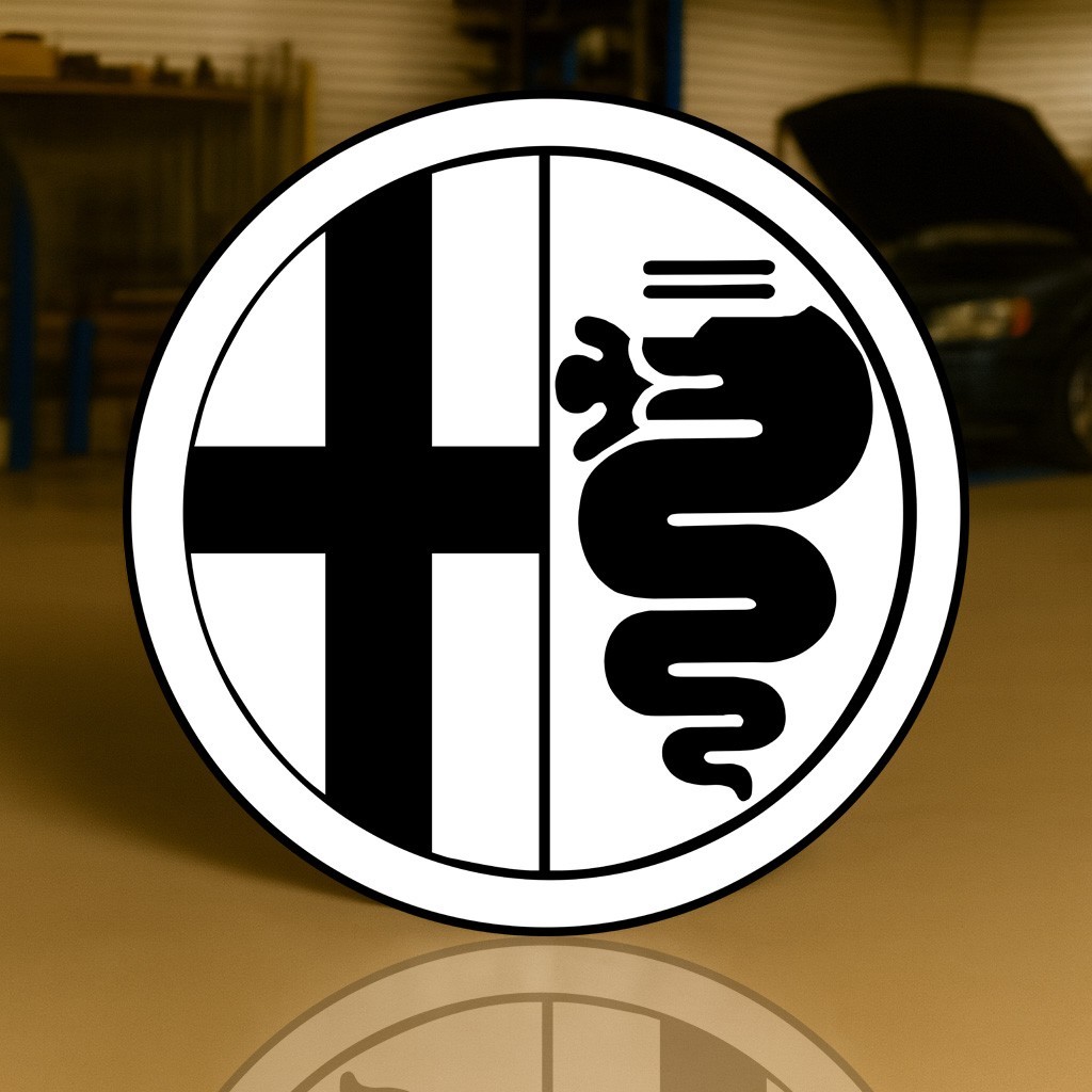 1910 Alfa Romeo Heritage Logo Monochrome Biscione Vintage Heavy Metal Sign XL –