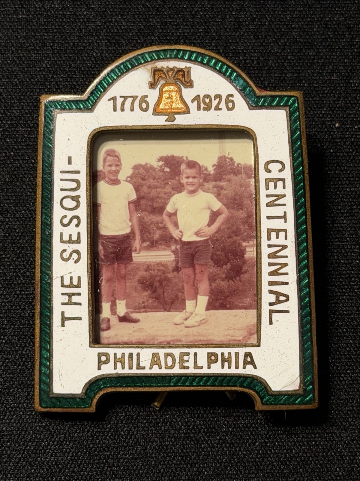 Vintage 1926 Philadelphia Sesqui-Centennial Expo Fair Enamel Frame Miniature