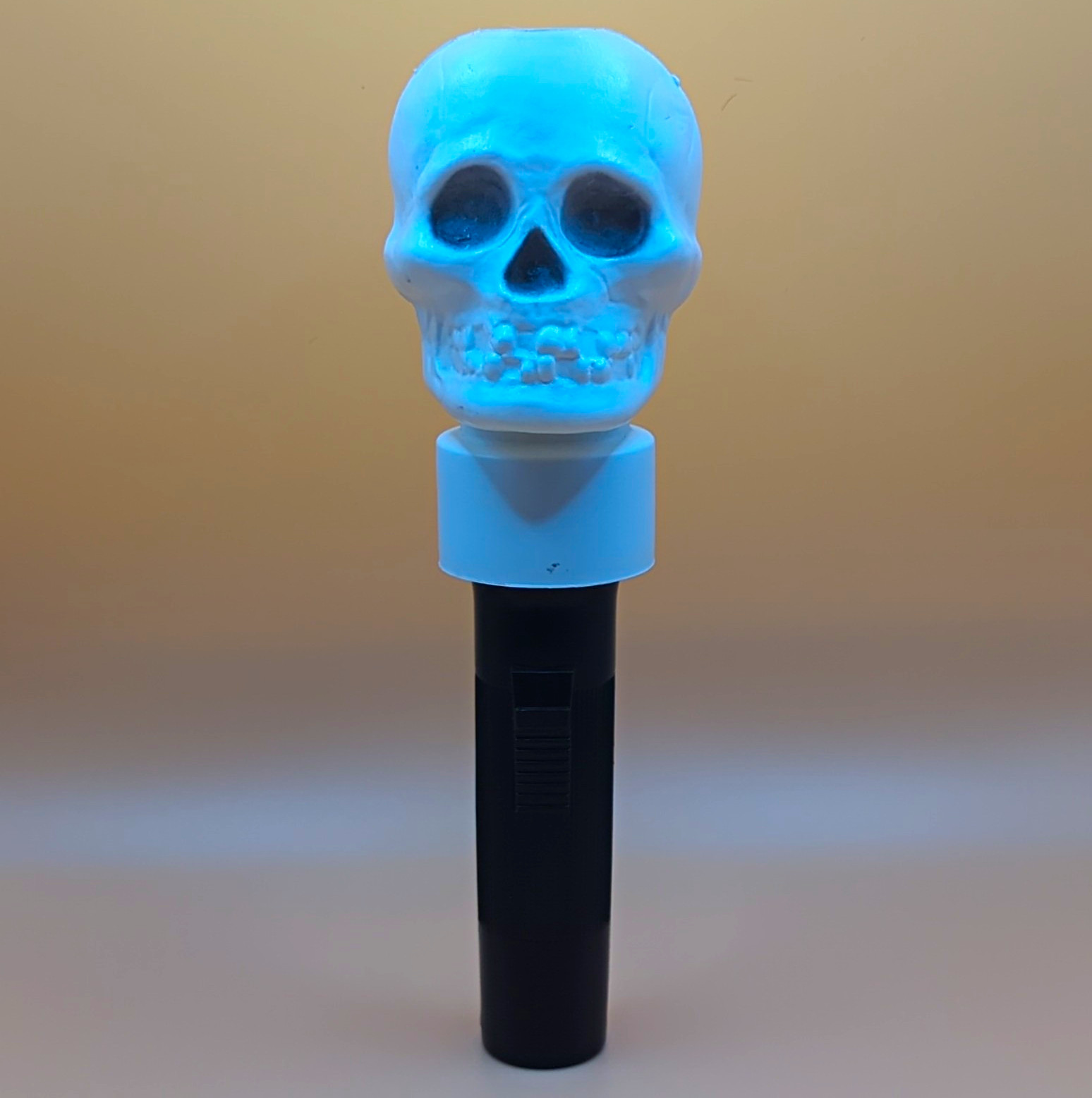 Vintage Blow Mold Skull Head Halloween Flashlight  