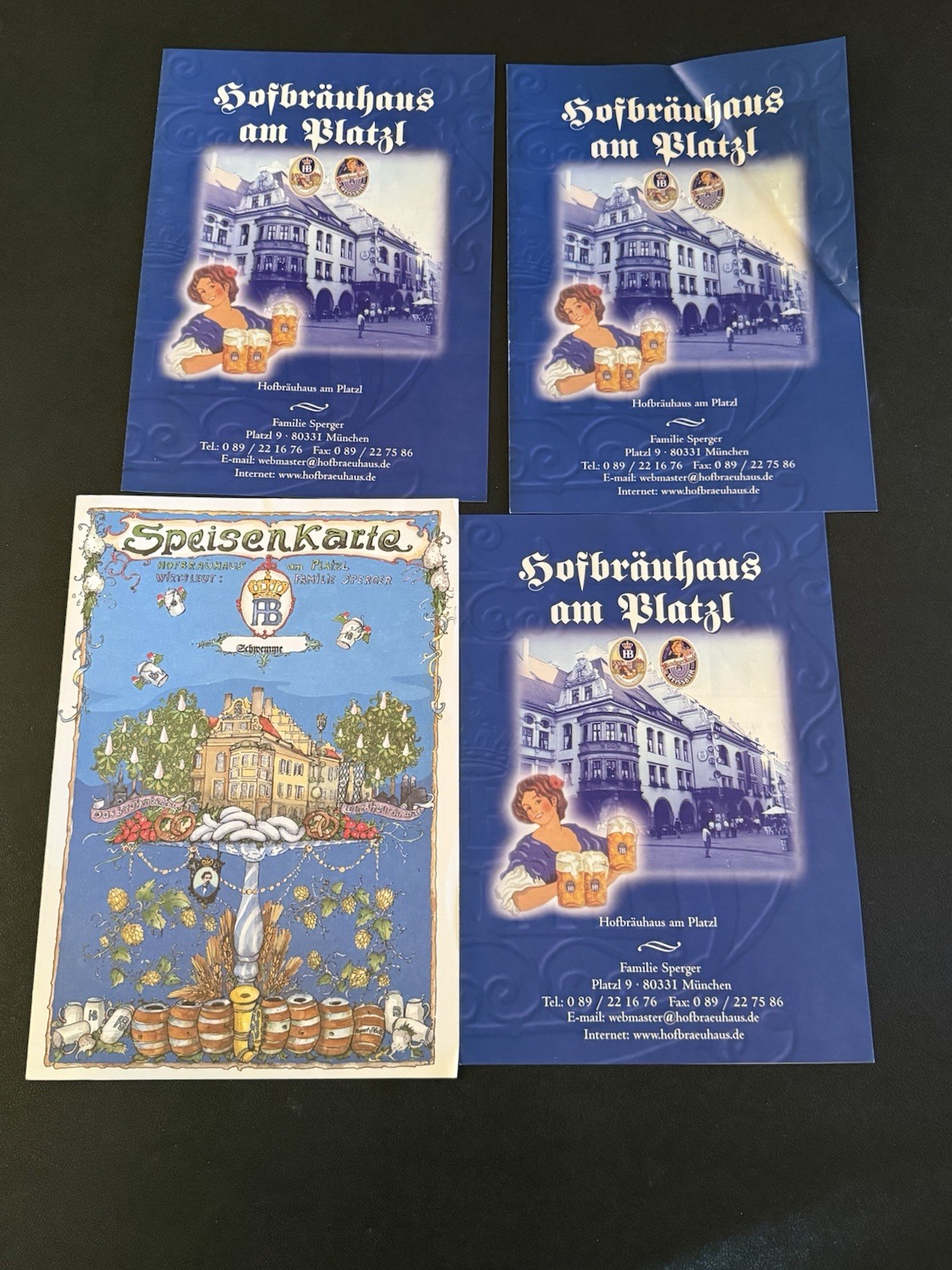 Vintage 2000 Hofbrauhaus am Platzl Munich Menu Speisenkarte DM w/ Brochure