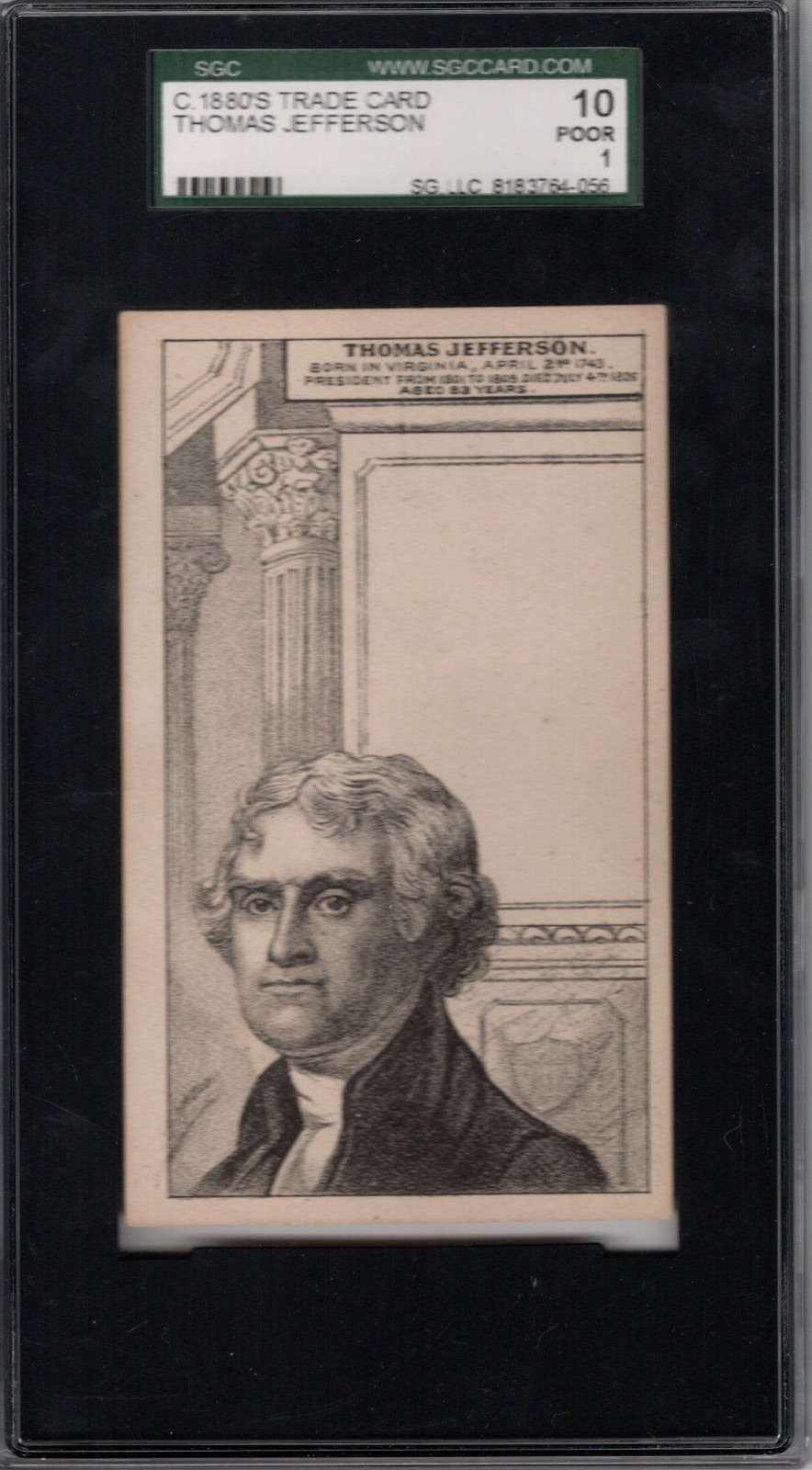 1880\'s H602 Trade Card Thomas Jefferson (3rd US President) 1880\'s H602 Trade Card Thomas Jefferson (3rd US President)