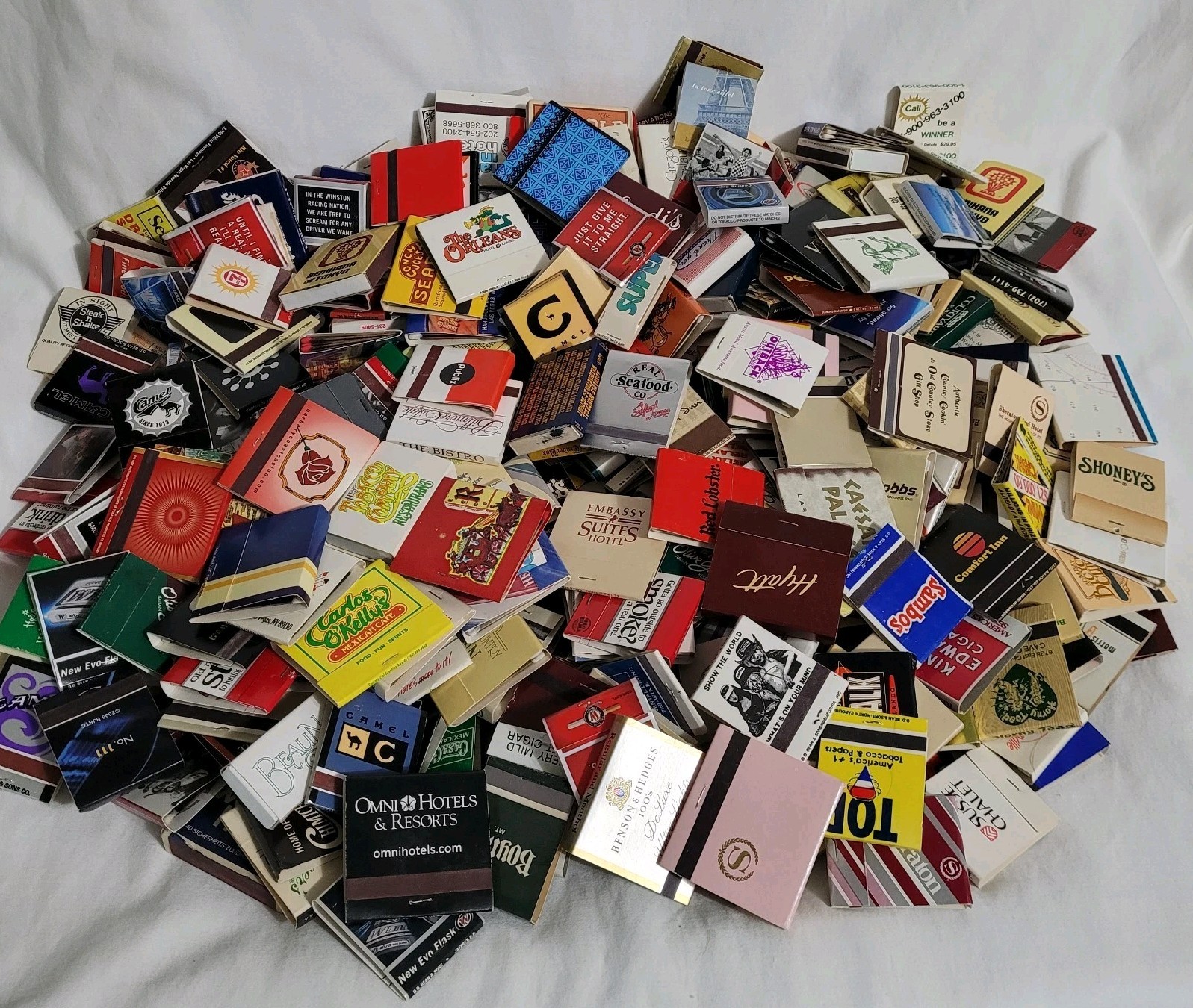 Huge Vintage Matchbook Lot 3 Lbs Restaurant Hotel Advertising Matches Full