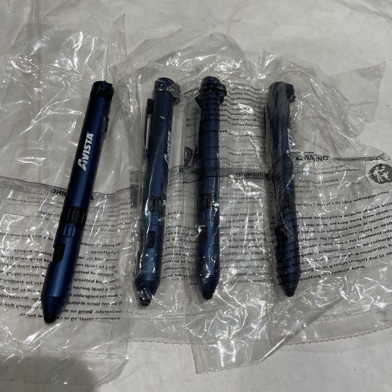 Qty 4 Tactical Pen 6-in-1  / Flashlight / Ballpoint /Compass/Screwdriver/Stylus