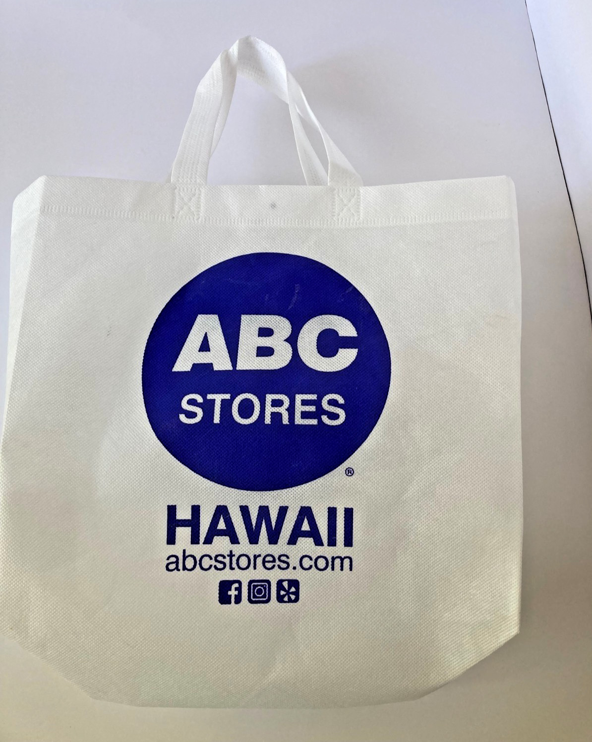 ABC Stores Hawaii Tote Bag – White & Blue – New/Unused Souvenir