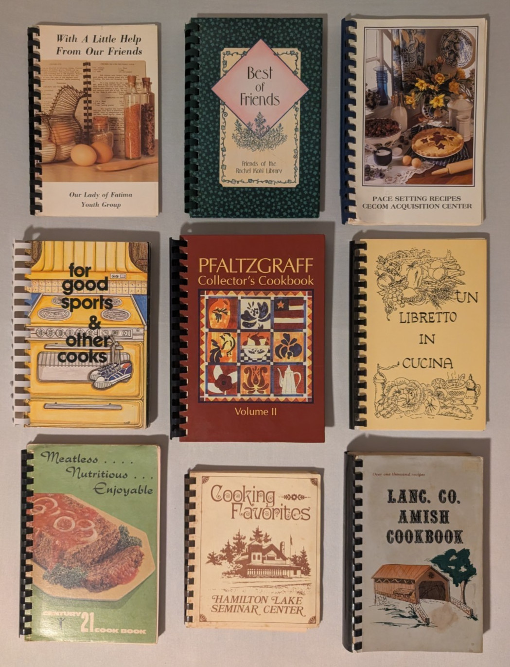 Vintage Cookbook Collection 9 Spiral Bound Recipe Books Community Cooking 