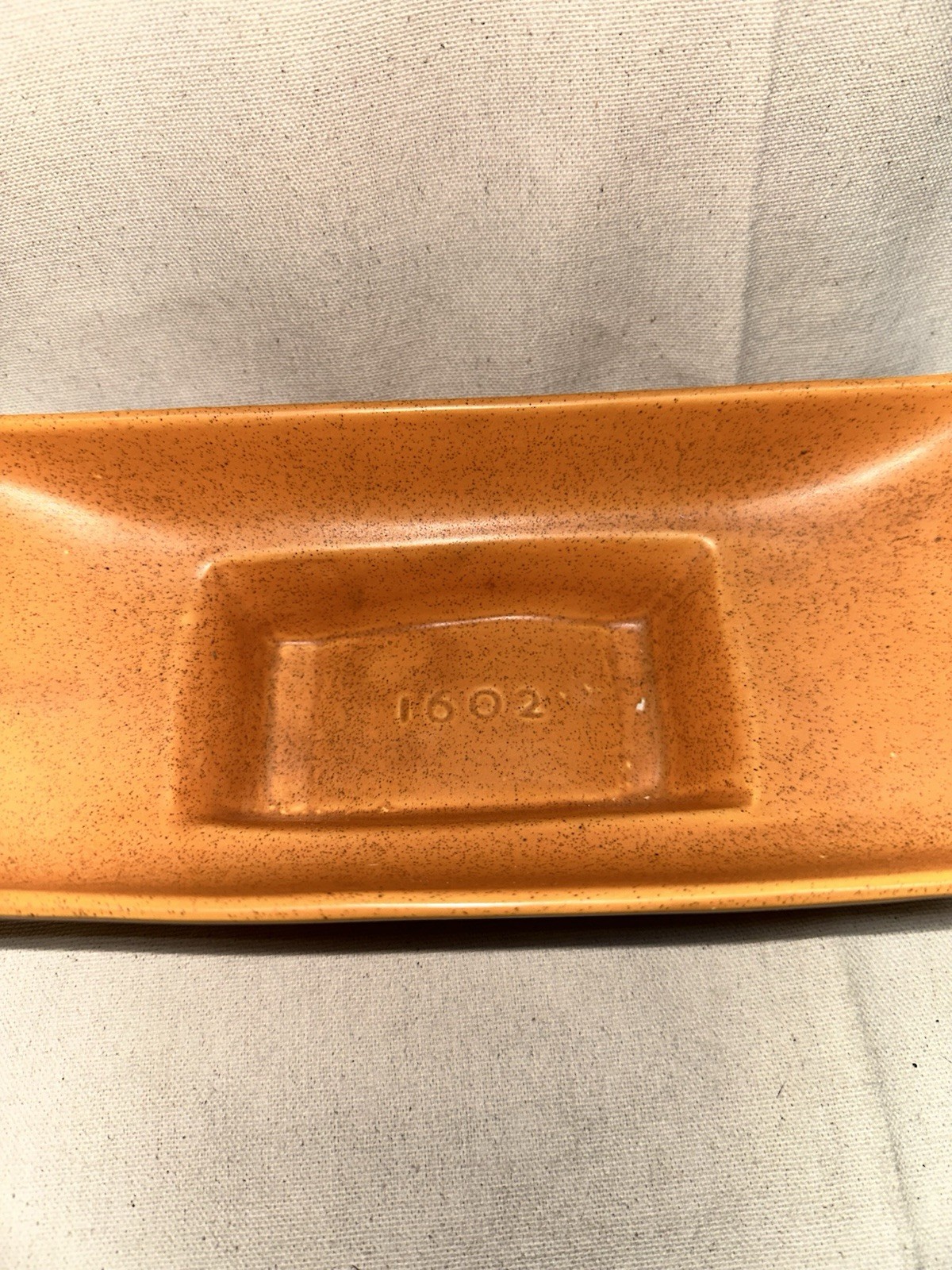 Vintage McCoy Rare Color Orange Pottery Planter USA on bottom 1602 inside