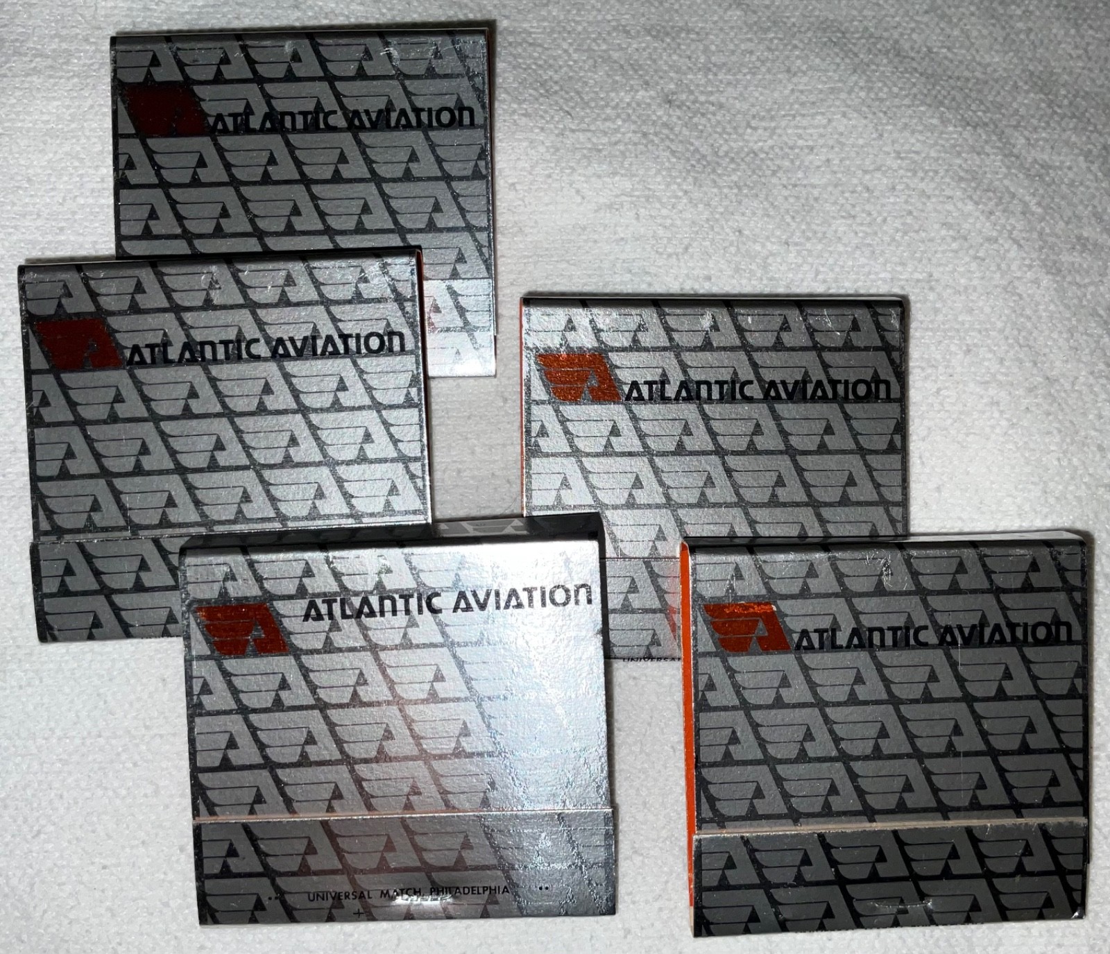 Vintage (1960s-70s) Atlantic Aviation Matchbook lot of 5 NOS never struck great