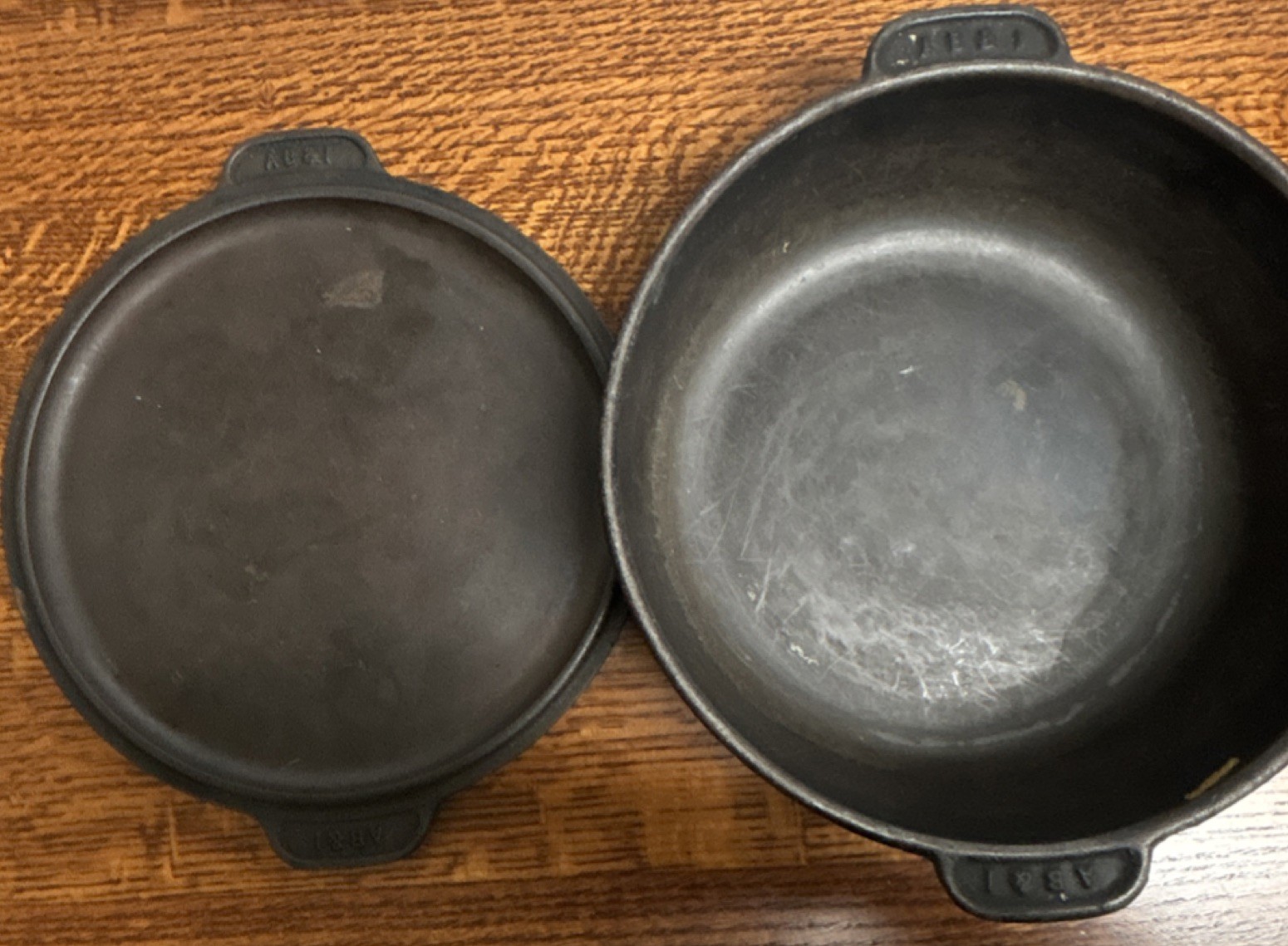 Vintage AB&I Cast Iron Dutch Oven With Skillet Lid American Brass Iron Pot Rare