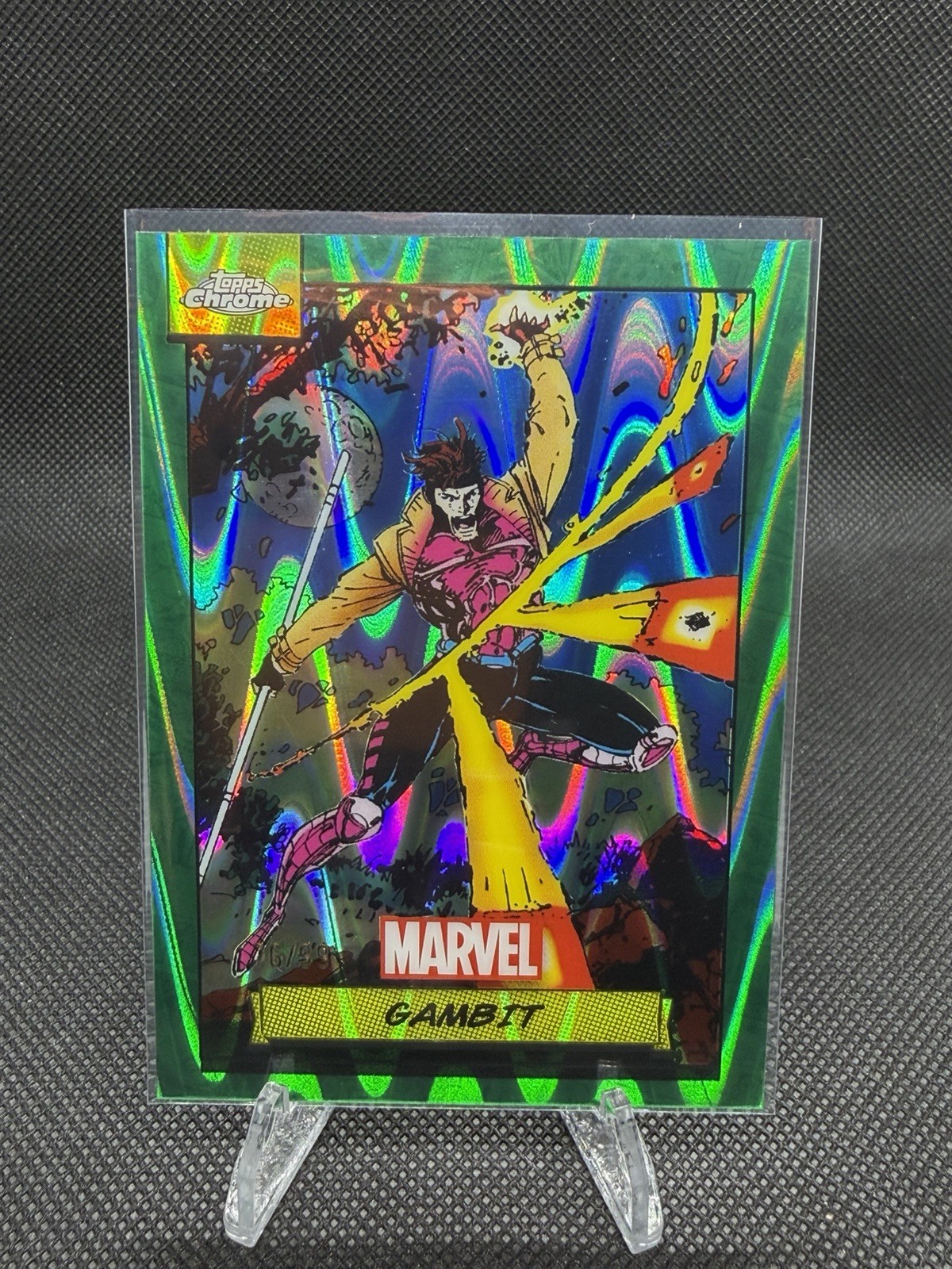 2024 Topps Chrome Marvel Gambit Green Gamma Wave Refractor /99