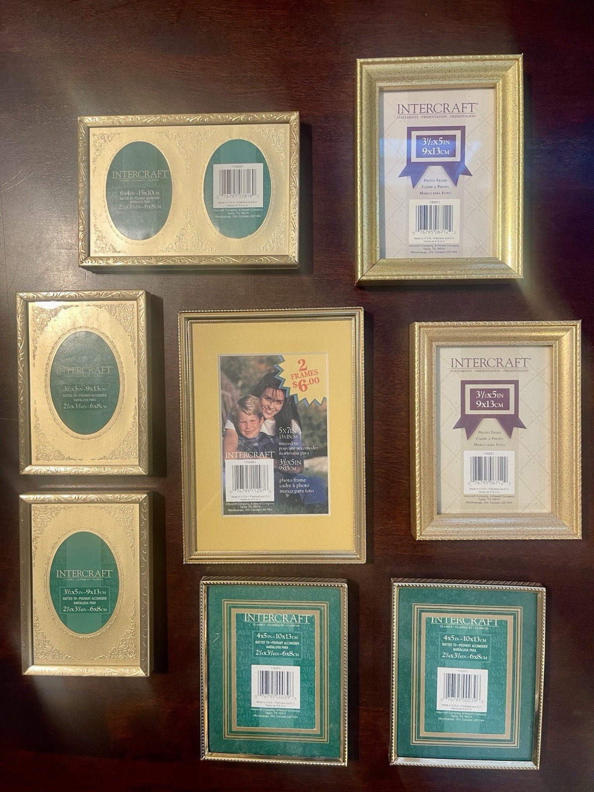 VTG Lot Of 8 Intercraft Gold Picture Frames NEW VTG Lot Of 8 Intercraft Gold Picture Frames NEW