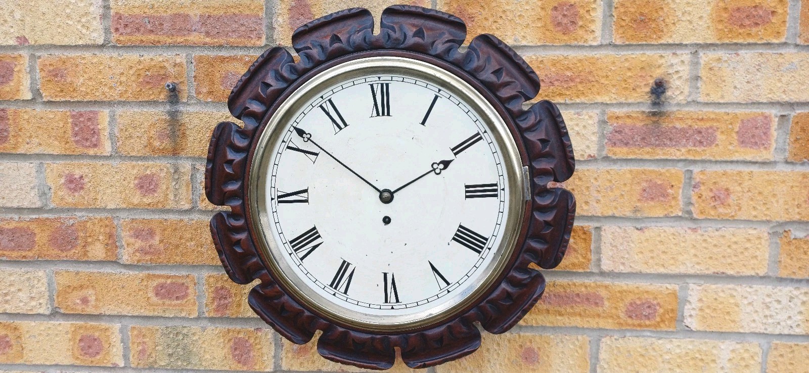 Large Antique Single Fusee 18 Inch ornate Shaped Wall Clock.Good Working Order Large Antique Single Fusee 18 Inch ornate Shaped Wall Clock.Good Working Order