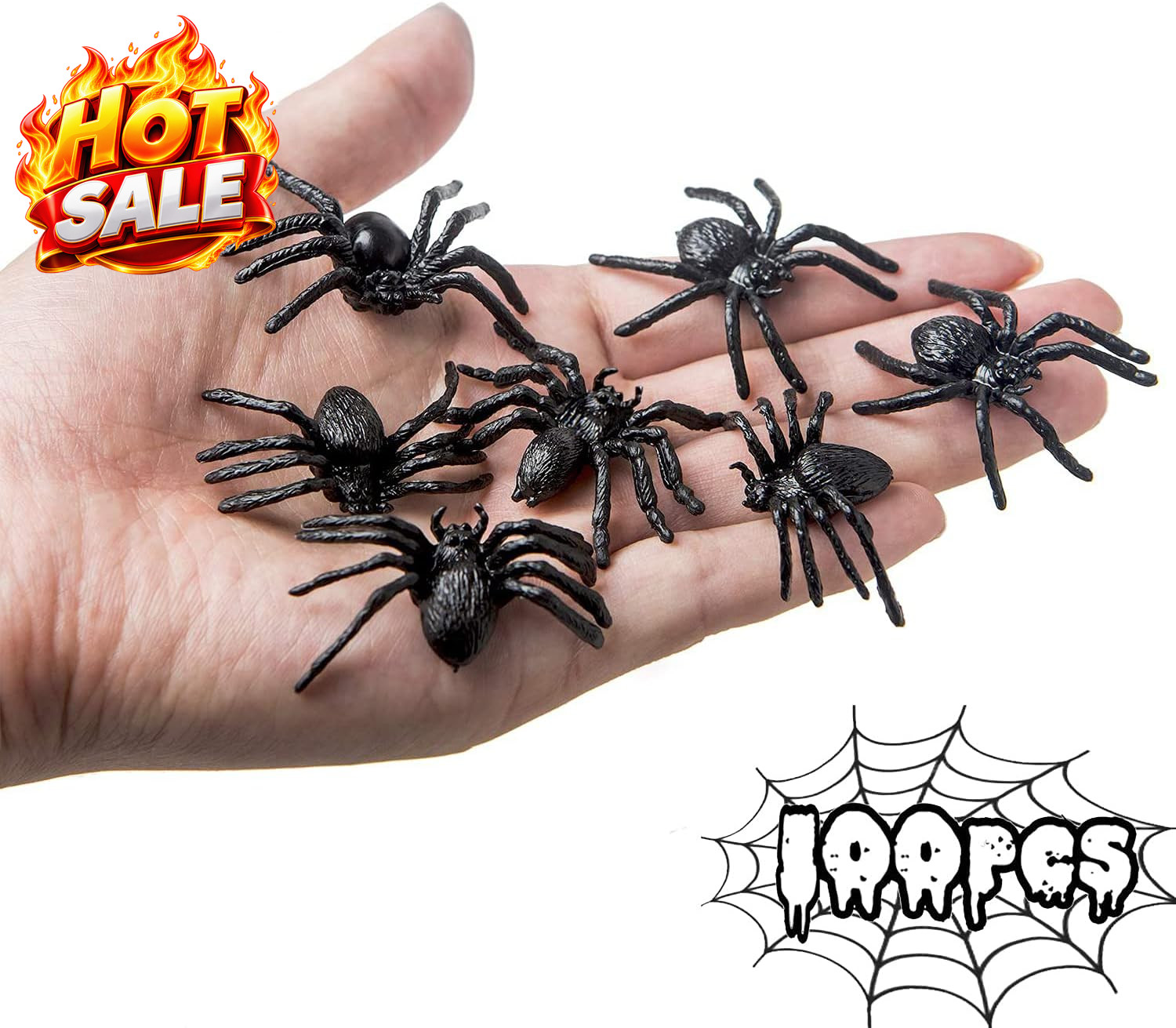 100 Pcs Fake Black Plastic Spiders Realistic Small Halloween Prank Party Decor 100 Pcs Fake Black Plastic Spiders Realistic Small Halloween Prank Party Decor