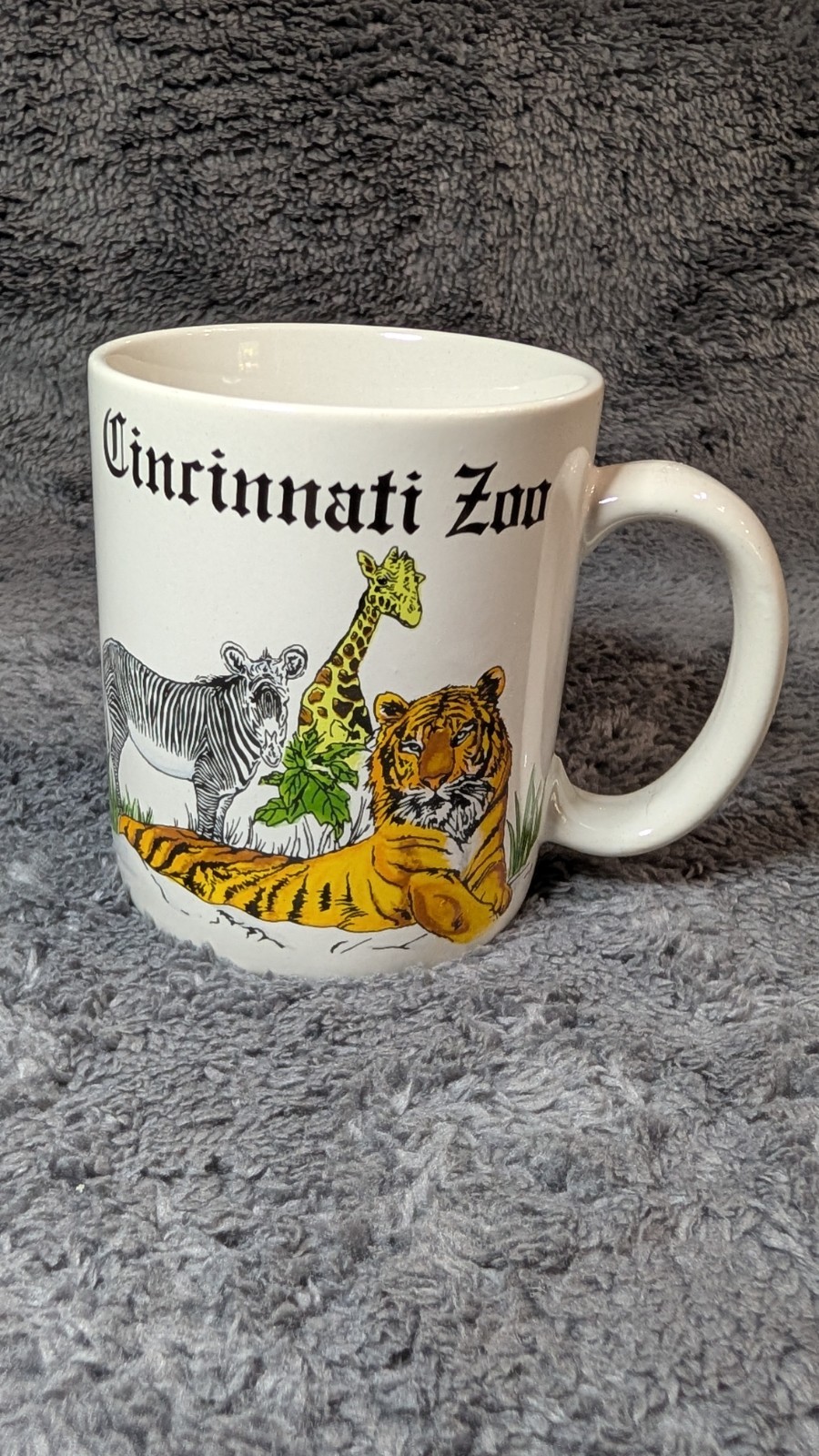 Vintage Cincinnati Zoo Souvenir Coffee Mug Tiger Giraffe Zebra Animal Ceramic Vintage Cincinnati Zoo Souvenir Coffee Mug Tiger Giraffe Zebra Animal Ceramic