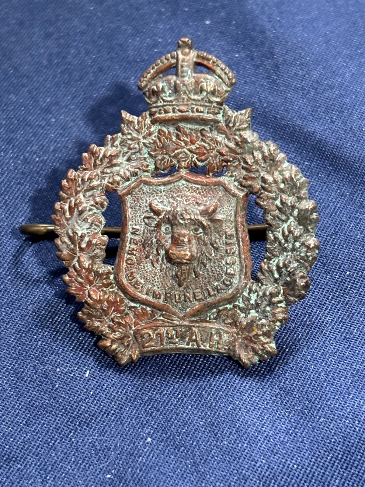 Canadian Army Pre 1920 Militia Collar Badge 21st Alberta Hussars