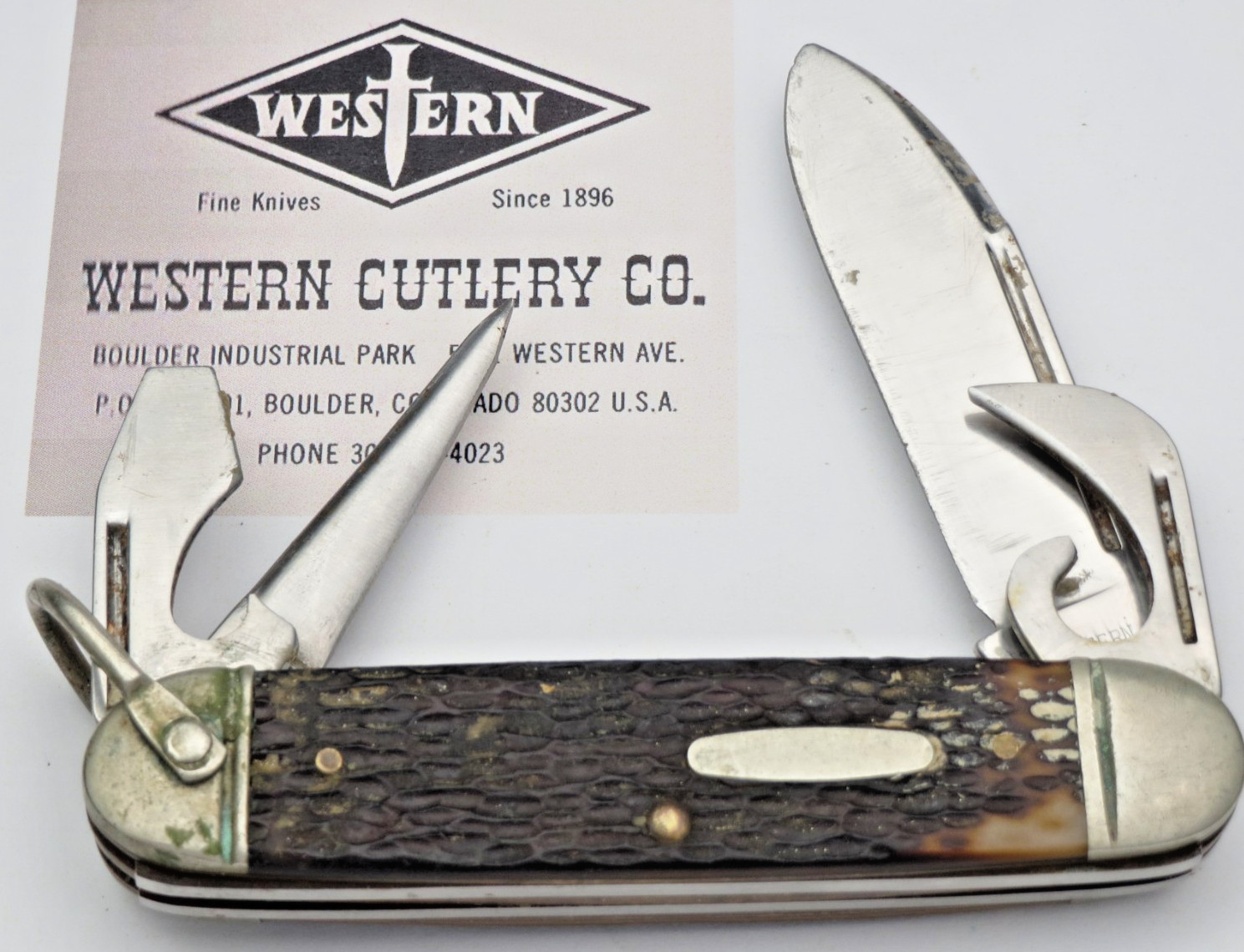 Vintage WESTERN USA S-901 STAINLESS Scout Utility Knife - Great Carry Knife
