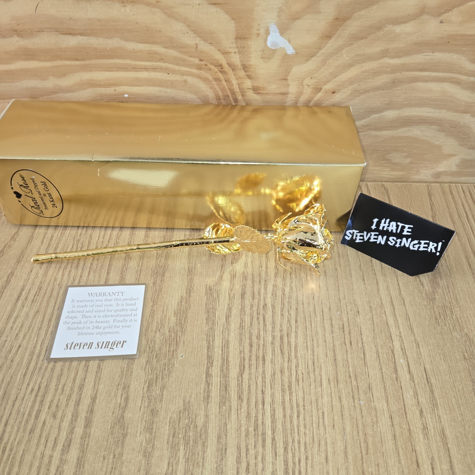 1990s Genuine 24K Gold Dipped Rose by 