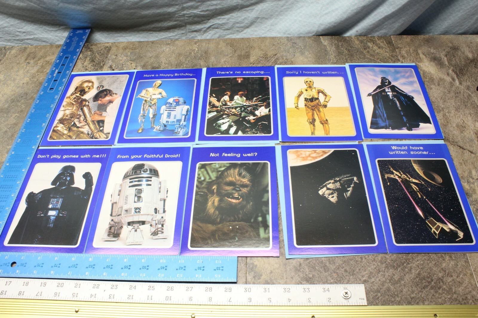 VINTAGE 1977 STAR WARS DRAWING BOARD GREETING CARD LOT OF 10 108C