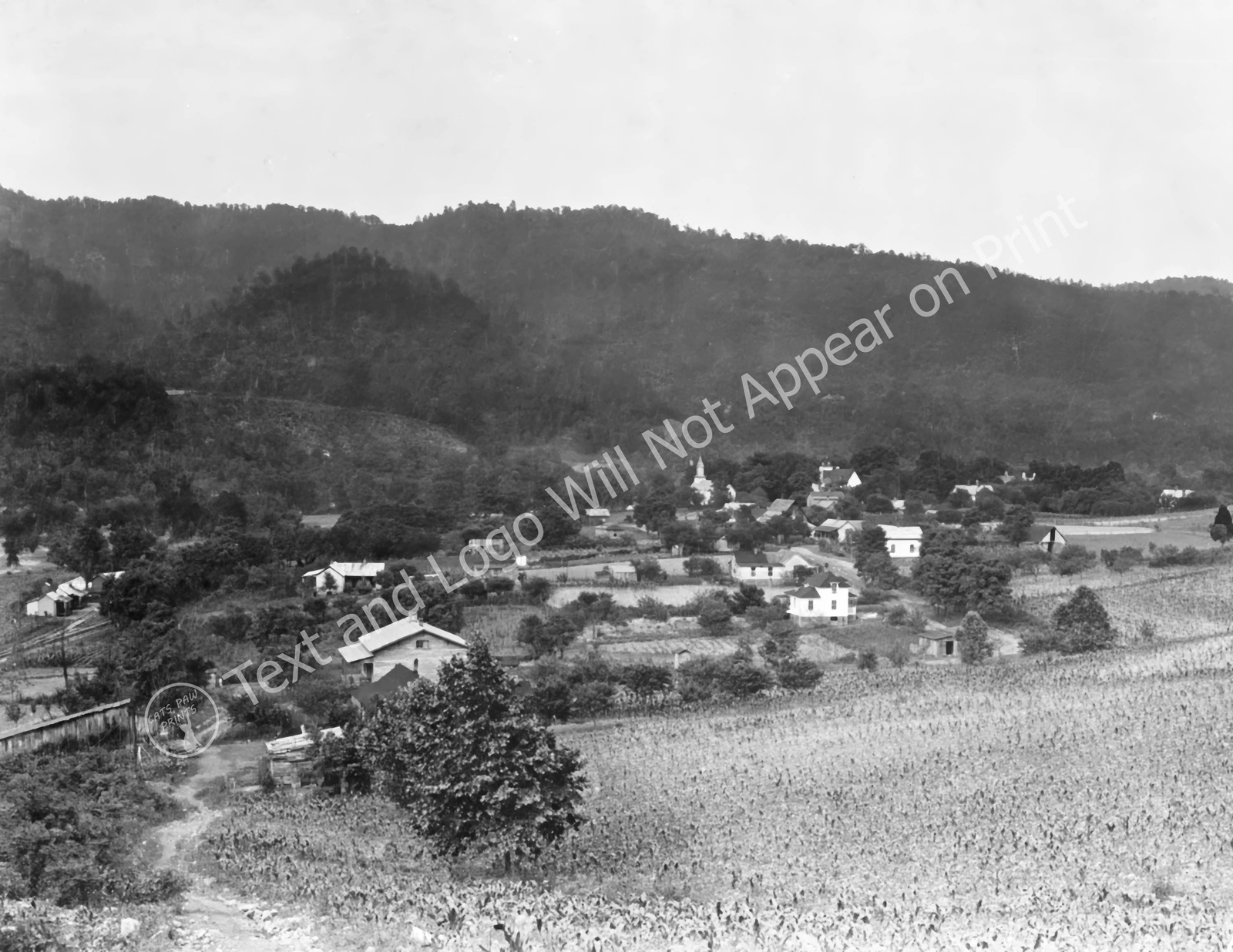 1923 Aerial View of Hot Springs, North Carolina Vintage Old Photo Reprint 1923 Aerial View of Hot Springs, North Carolina Vintage Old Photo Reprint