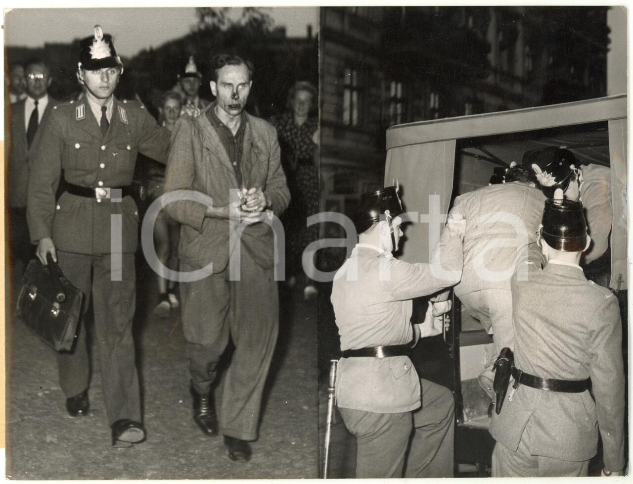 1953 WEST BERLIN Fight and riots between police and East Berlin communists 