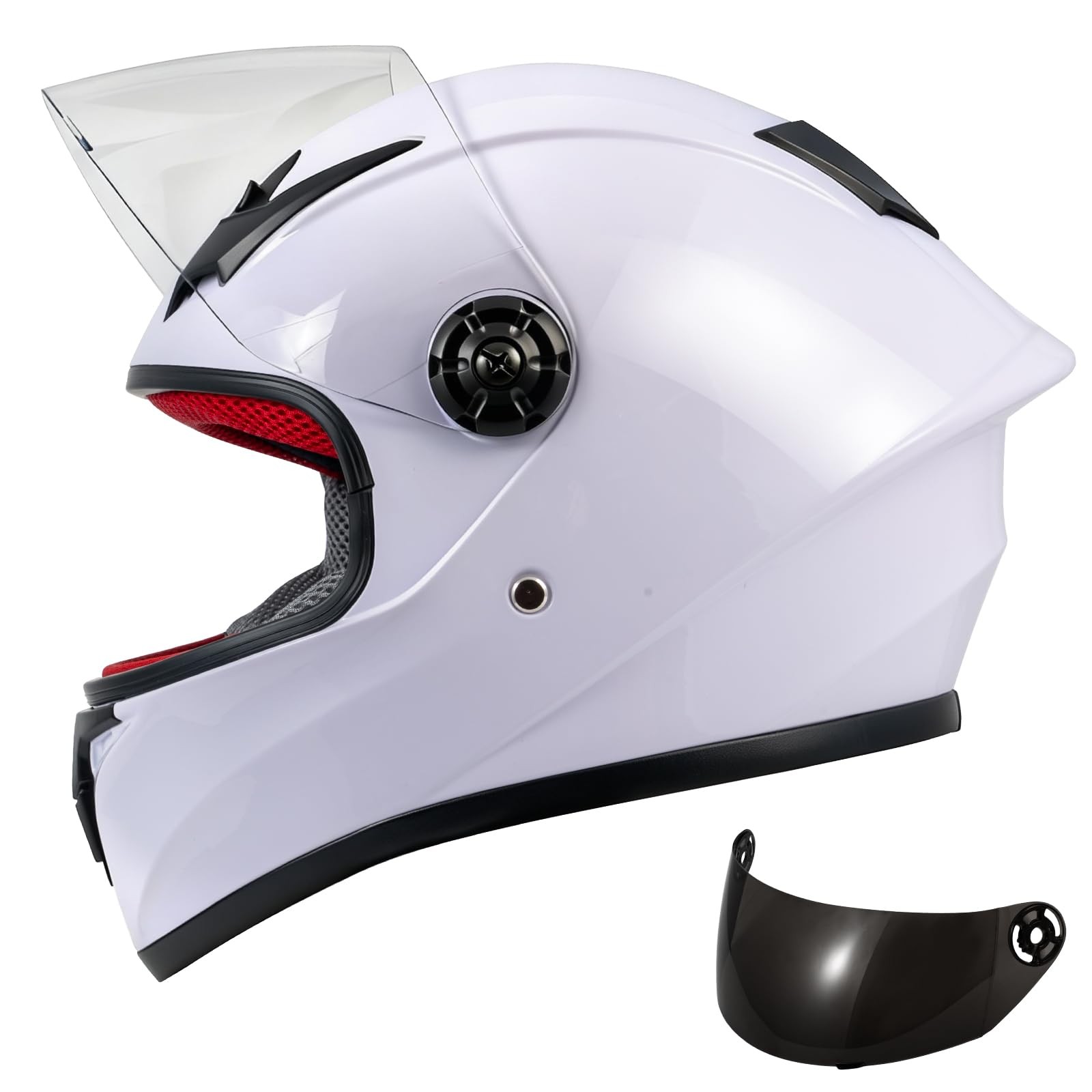 Helmelkin Full Face Motorcycle Helmet White Small Helmelkin Full Face Motorcycle Helmet White Small