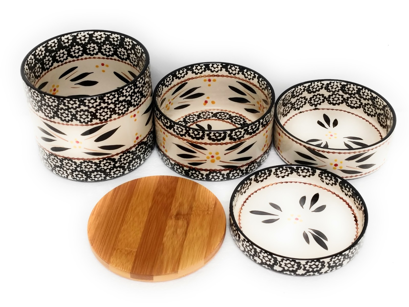 Temp-tations Old World Stack-a-Bowls with Wood Lid T48869 Black Temp-tations Old World Stack-a-Bowls with Wood Lid T48869 Black