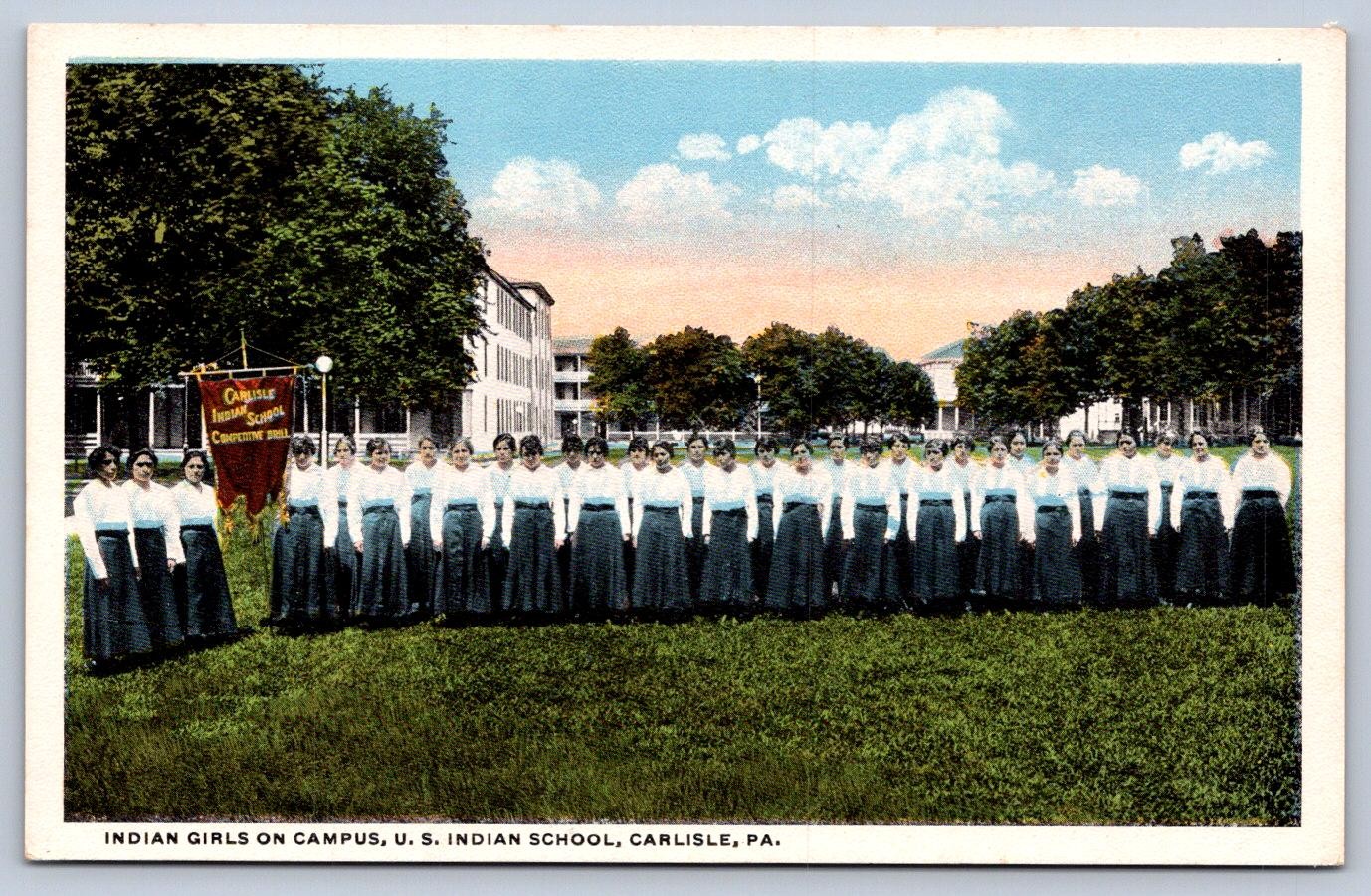 K67/ Carlisle Pennsylvania Postcard c1910 Indian School Girls on Campus  499