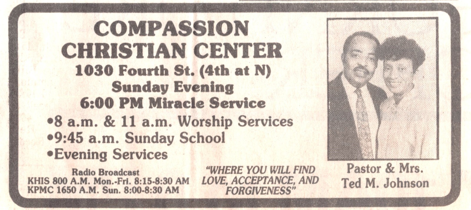 Compassion Christian Center Pastor Ted Johnson Billings MT June 1980 Vtg News Ad