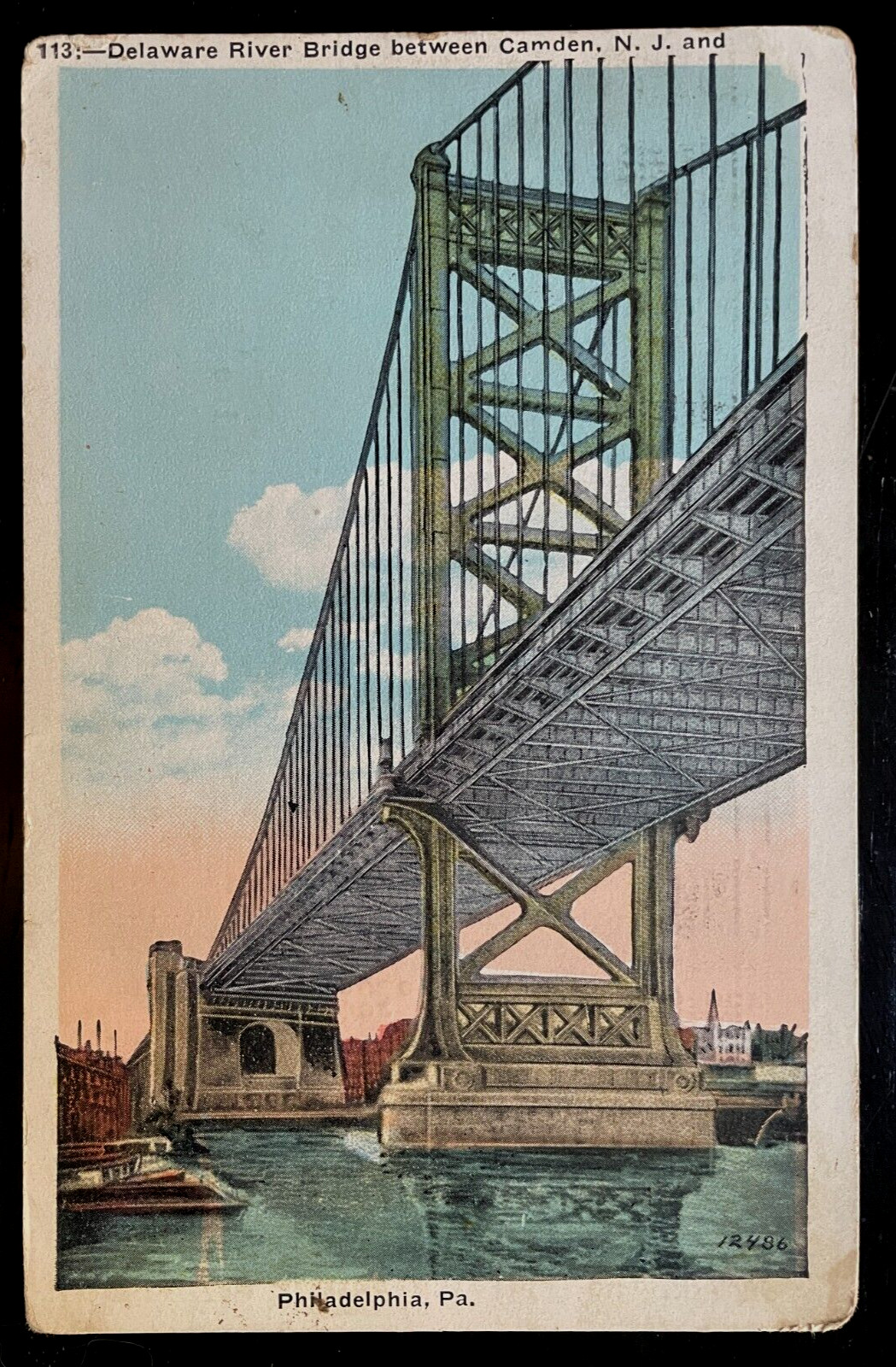 Vintage Postcard 1915-1930 Delaware River Bridge, Philadelphia, Pennsylvania PA* Vintage Postcard 1915-1930 Delaware River Bridge, Philadelphia, Pennsylvania PA*