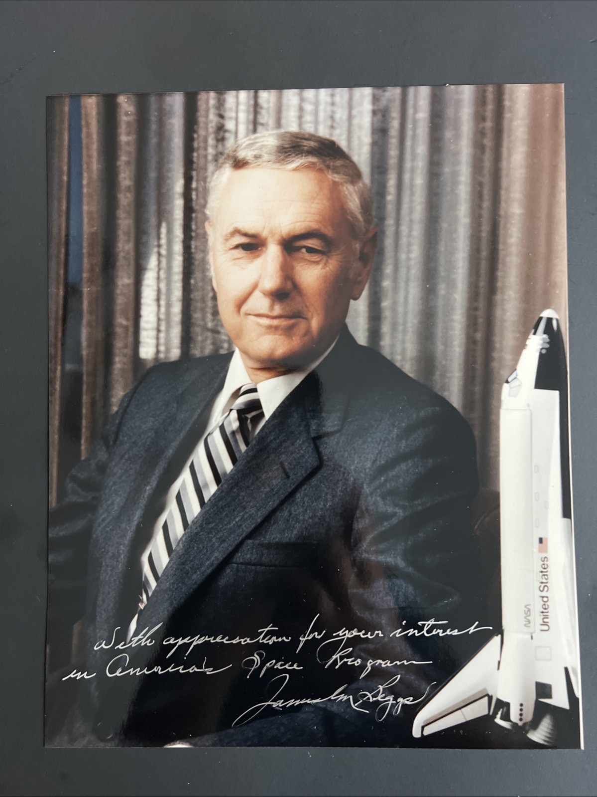 NASA James M. Beggs 8x10 Photo Signed Mint Condition