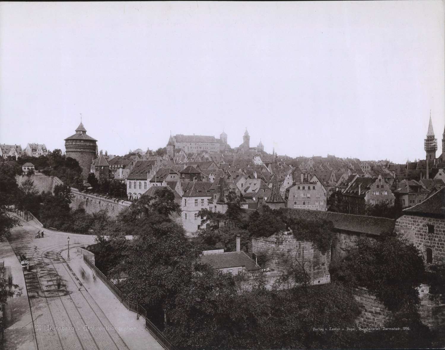 Germany, Nuremberg, in Middle Franconia, view from Hallertor vintage albums pri