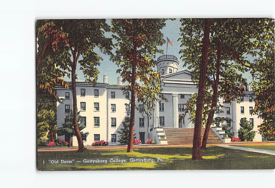 Postcard Old Dorm Gettysburg College Gettysburg Pennsylvania USA