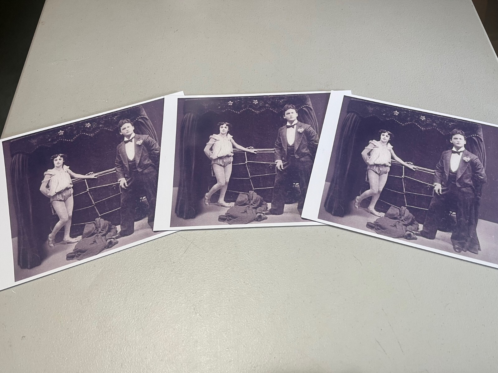 Harry Houdini & his young wife Bess Reprint photo performing Metamorphosis