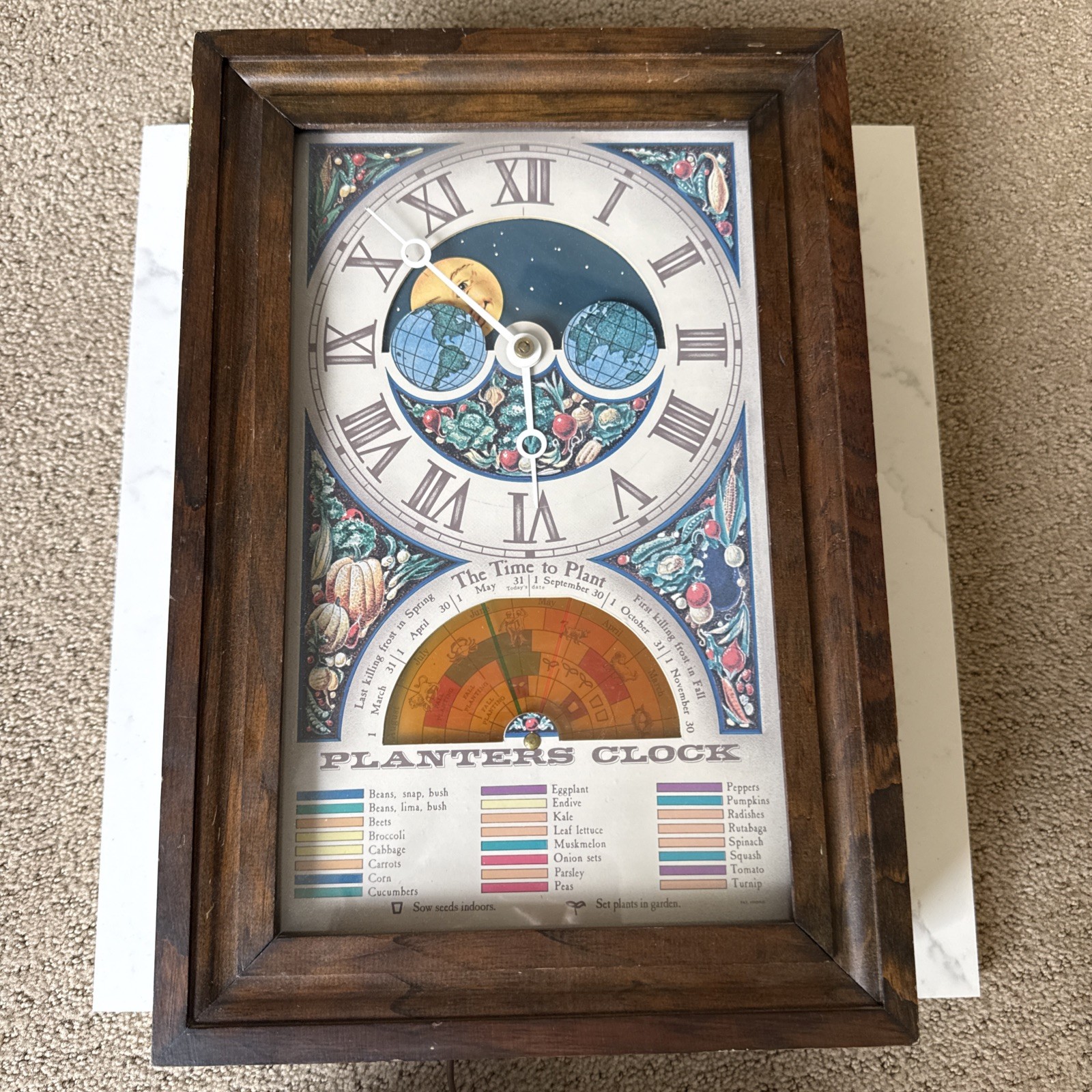 Vintage 1970s Mechtronics Fairfield Planters Gardeners Electric Clock WORKING